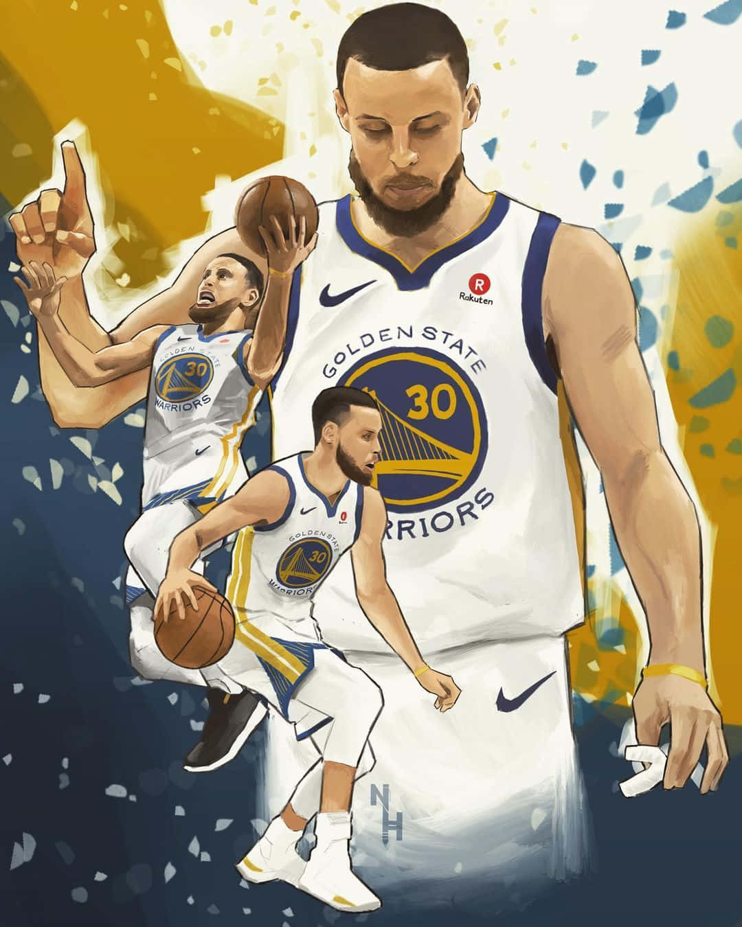 1080x1350 Download All Star Player Stephen Curry Showing Off His Signature Move Wallpaper, Phone