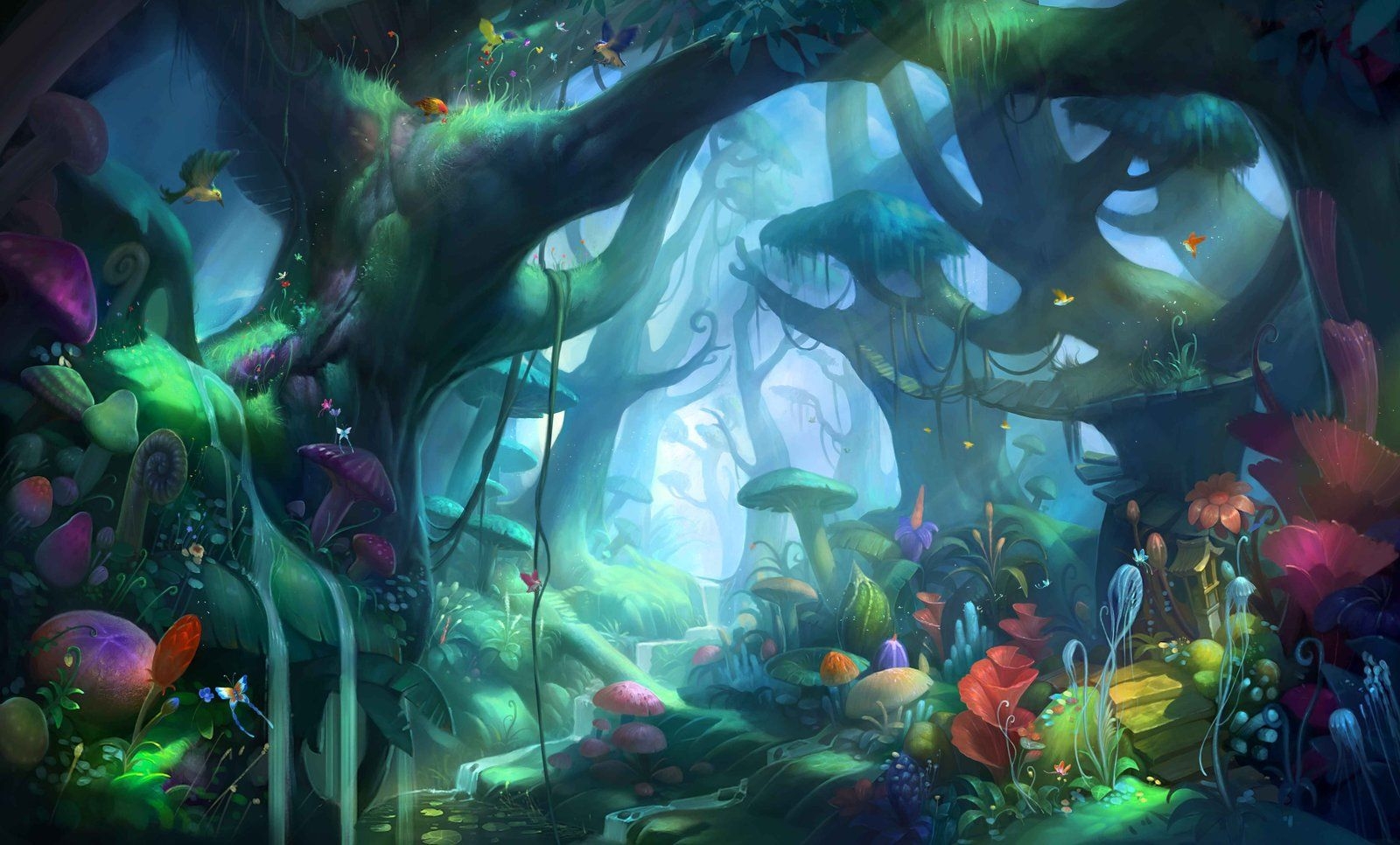 1600x970 mushroom forest. Fantasy art landscapes, Forest art, Environment concept art, Desktop