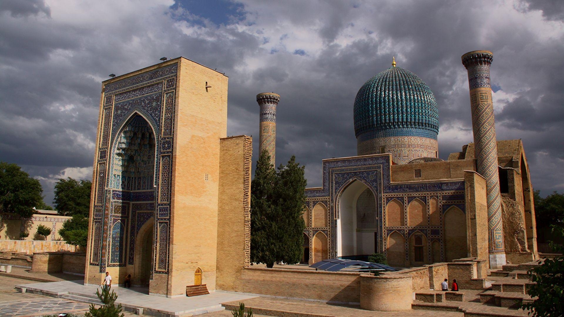 1920x1080 Mosque Uzbekistan Samarkand Temples Cities, Desktop