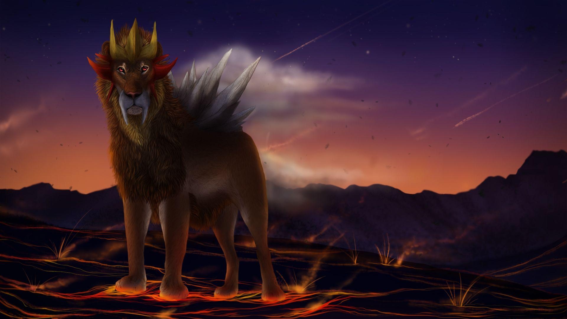 1920x1080 Entei is large and pointing, Desktop