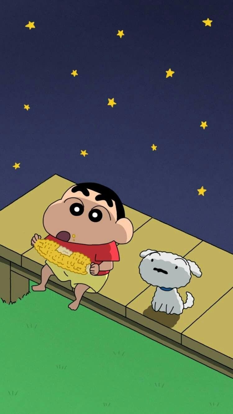 750x1340 Shinchan and shiro. Disney. Shin chan wallpaper, Phone