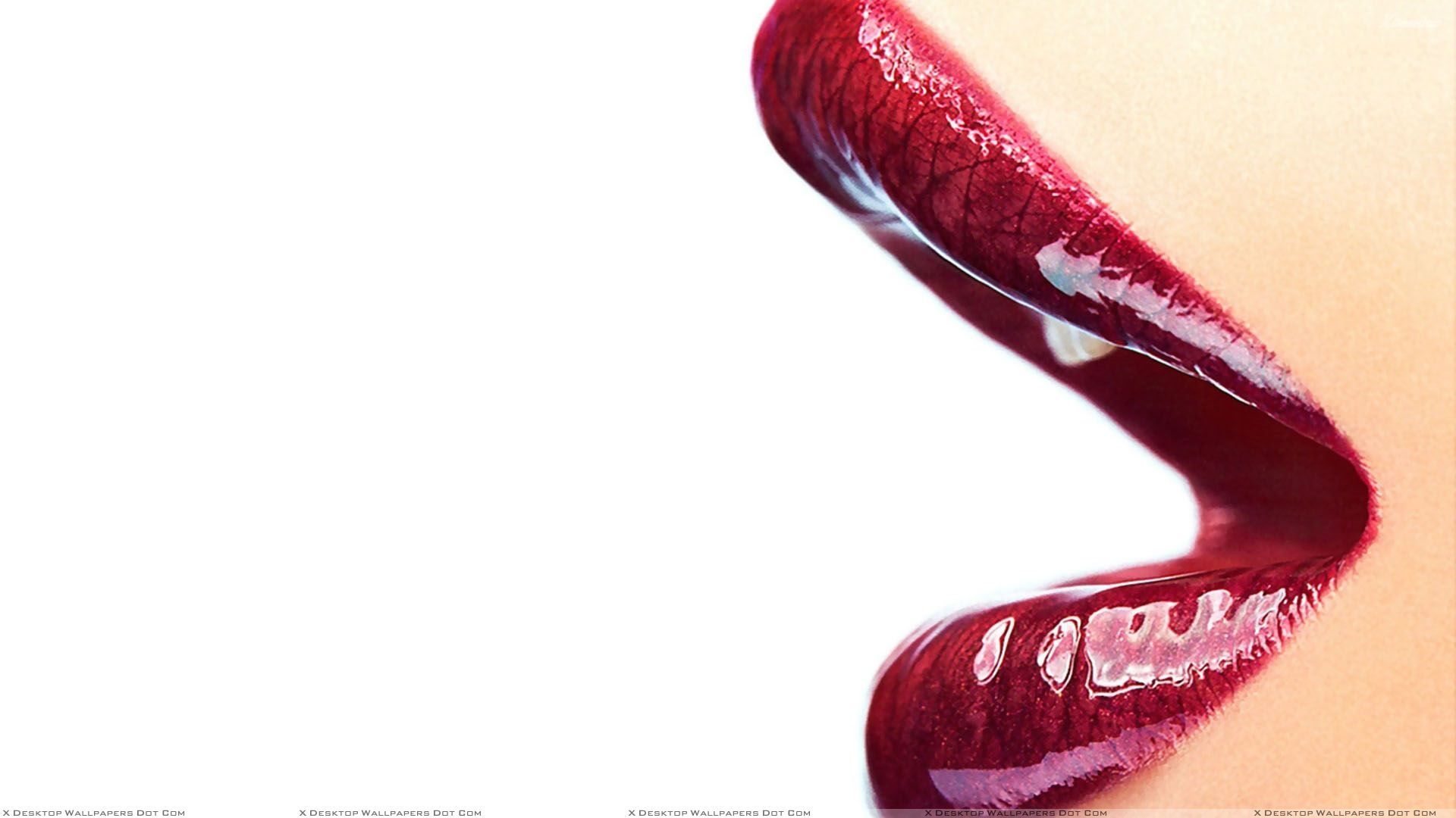 1920x1080 Red Glossy Lips Closeup Wallpaper, Desktop