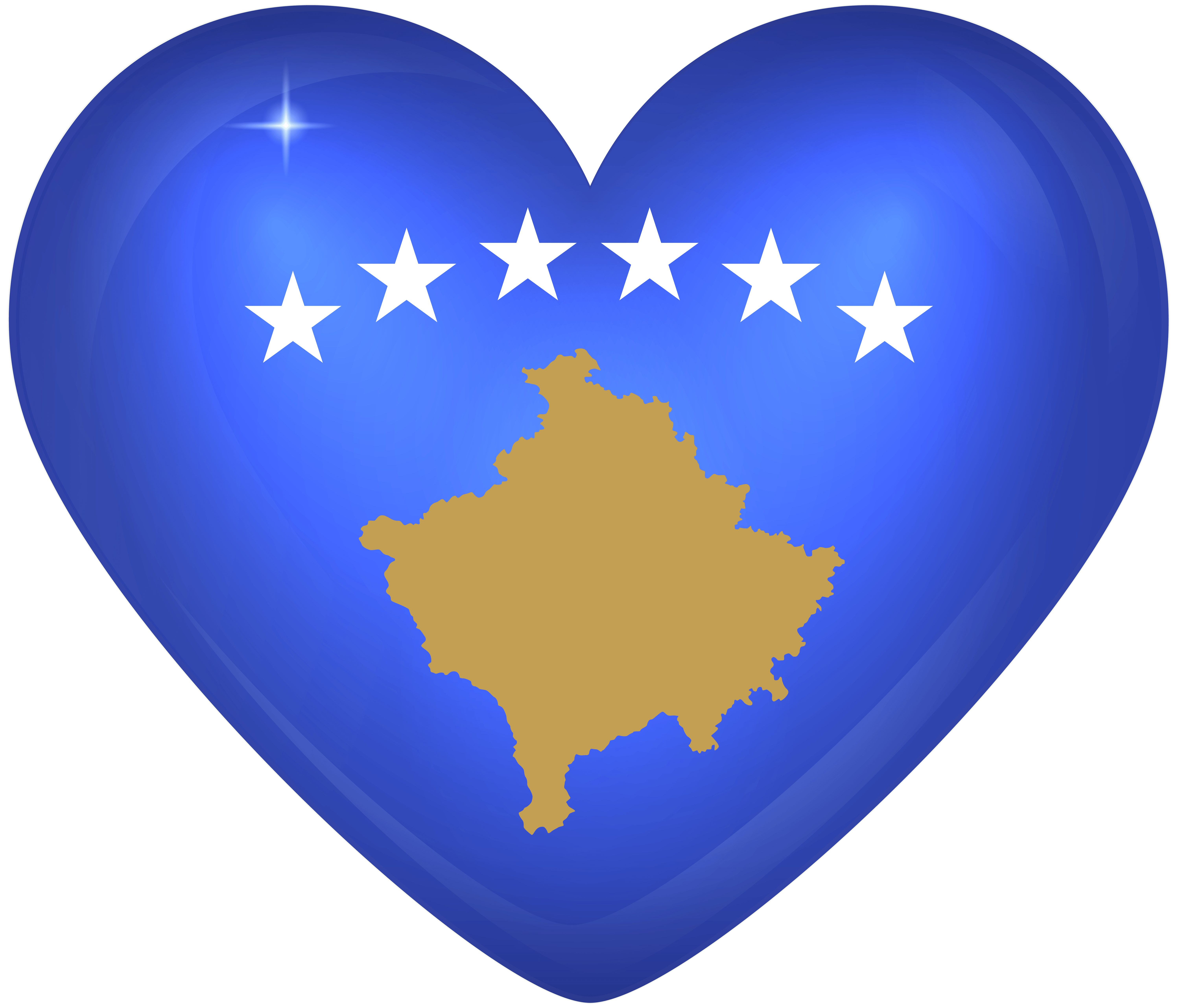 6000x5130 Kosovo Large Heart Flag Quality, Desktop