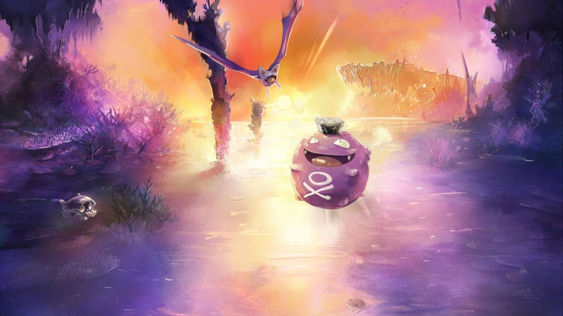 1920x1080 Pokemon landscapes koffing zubat wallpaper, Desktop