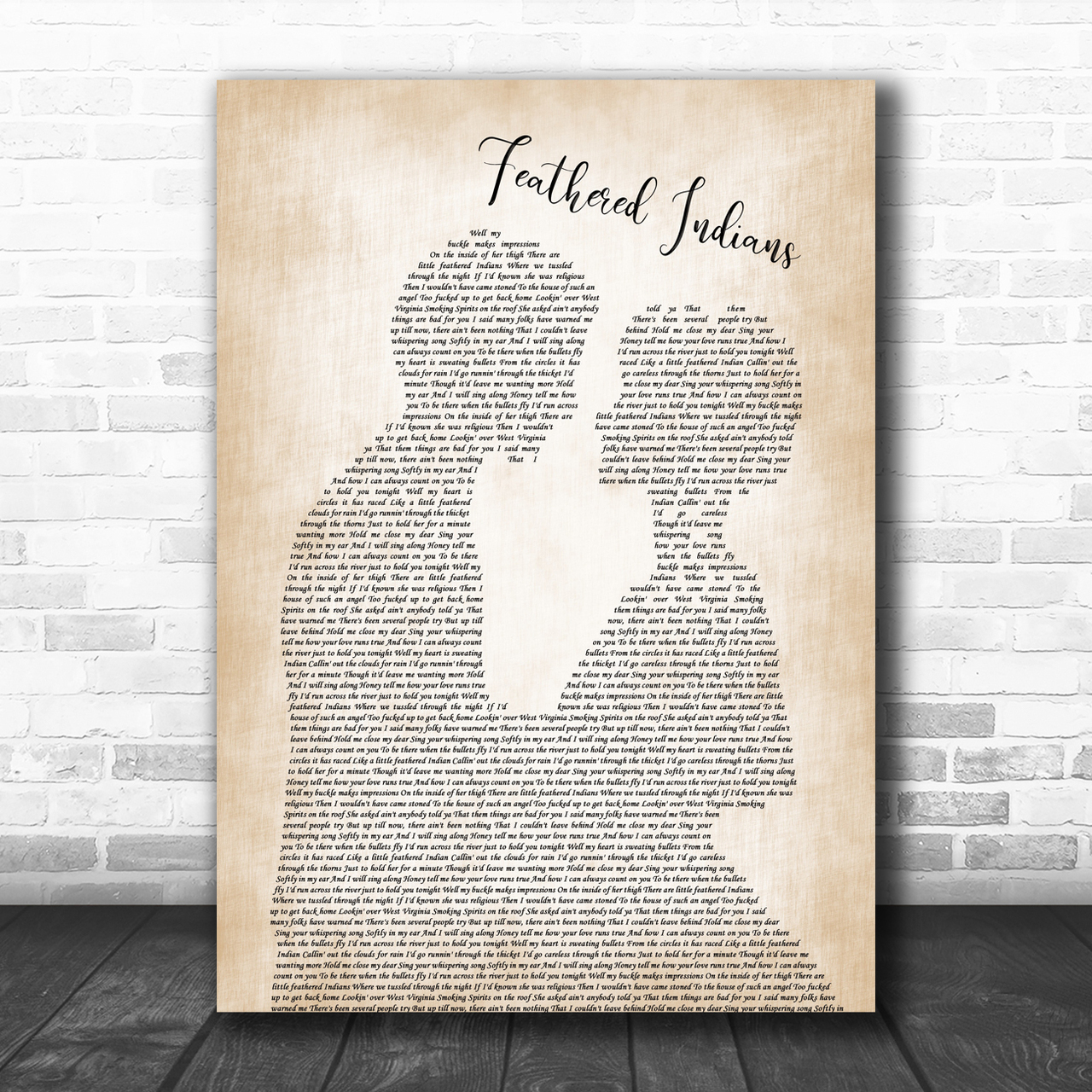 1280x1280 Tyler Childers Feathered Indians Song Lyric Man Lady Bride Groom Wedding Music Wall Art Print Lyric Designs, Phone