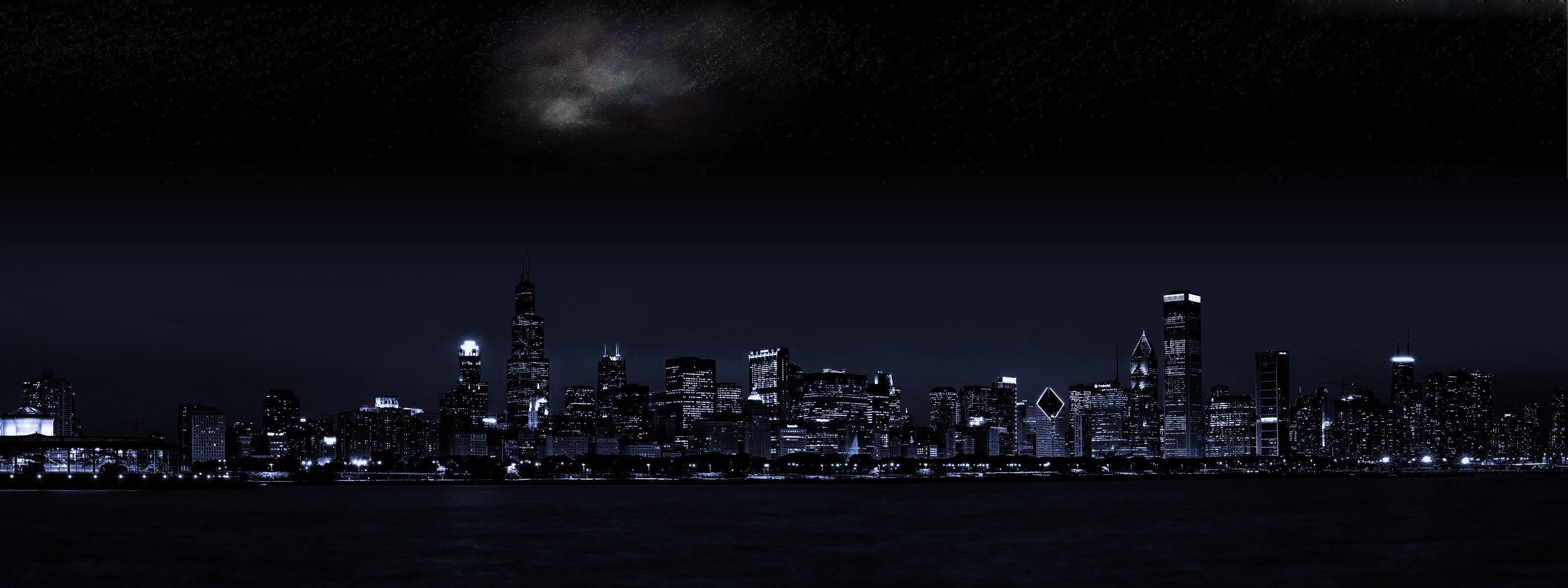 3200x1200 Night Time Background, Dual Screen