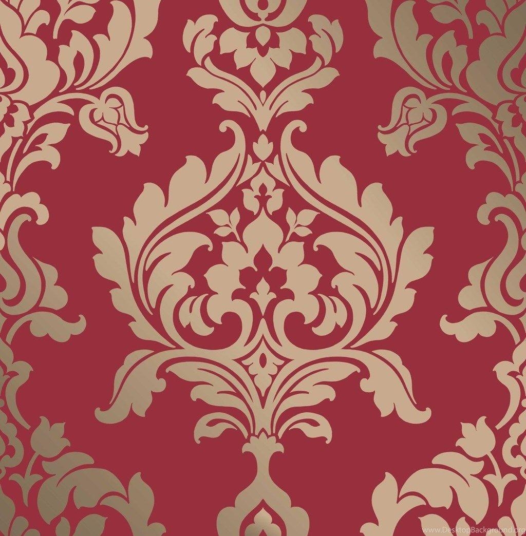 1030x1050 Rochester Damask Red Gold Wallpaper Desktop Background, Phone