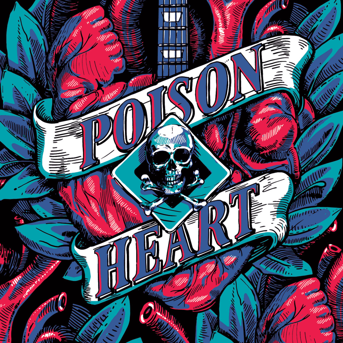 1200x1200 Heart of Black City. Poison Heart. Heavy Medication Records, Phone