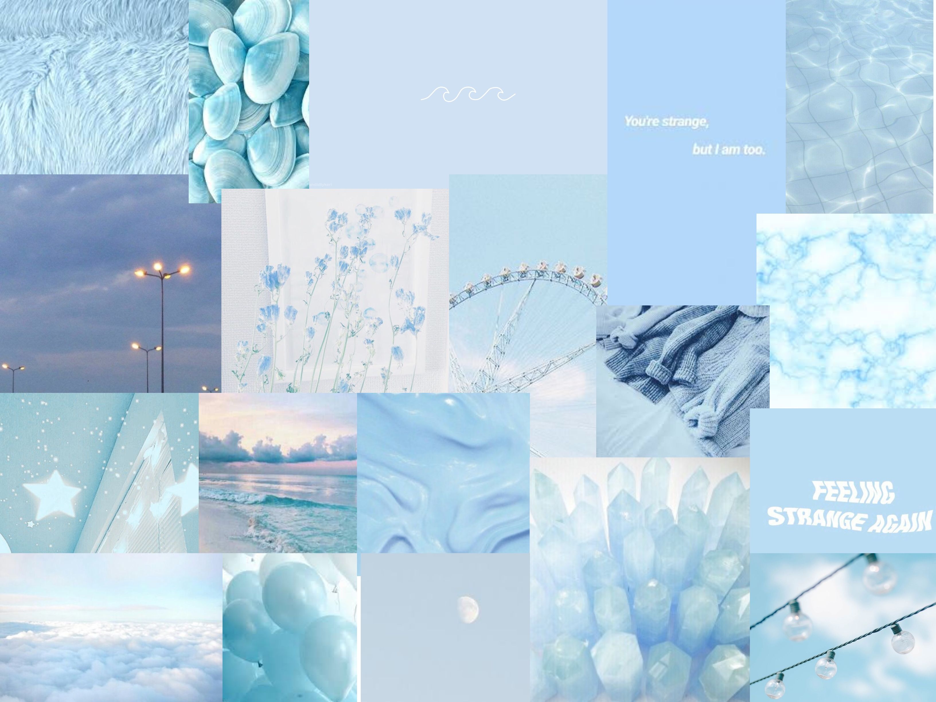 3270x2450 Baby Blue Collage. Cute laptop wallpaper, iPhone wallpaper vintage, Aesthetic desktop wallpaper, Desktop