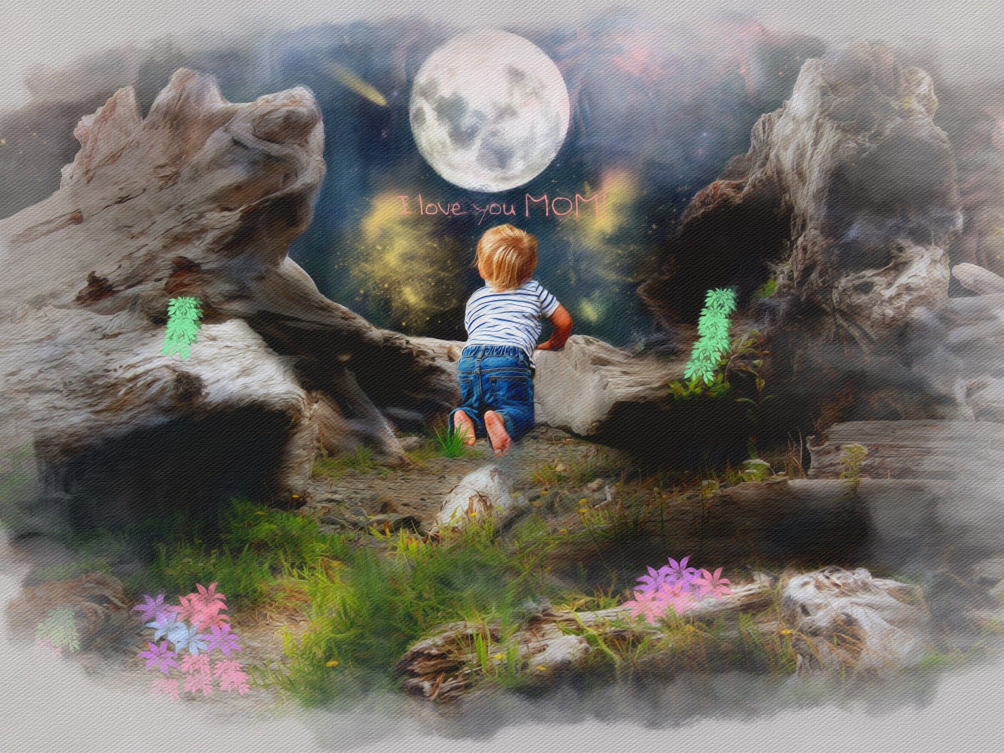 2050x1540 Wallpaper I Love You Mom, Kid, Boy, Moon, 4K, Love / Editor's Picks,. Wallpaper for iPhone, Android, Mobile and Desktop, Desktop