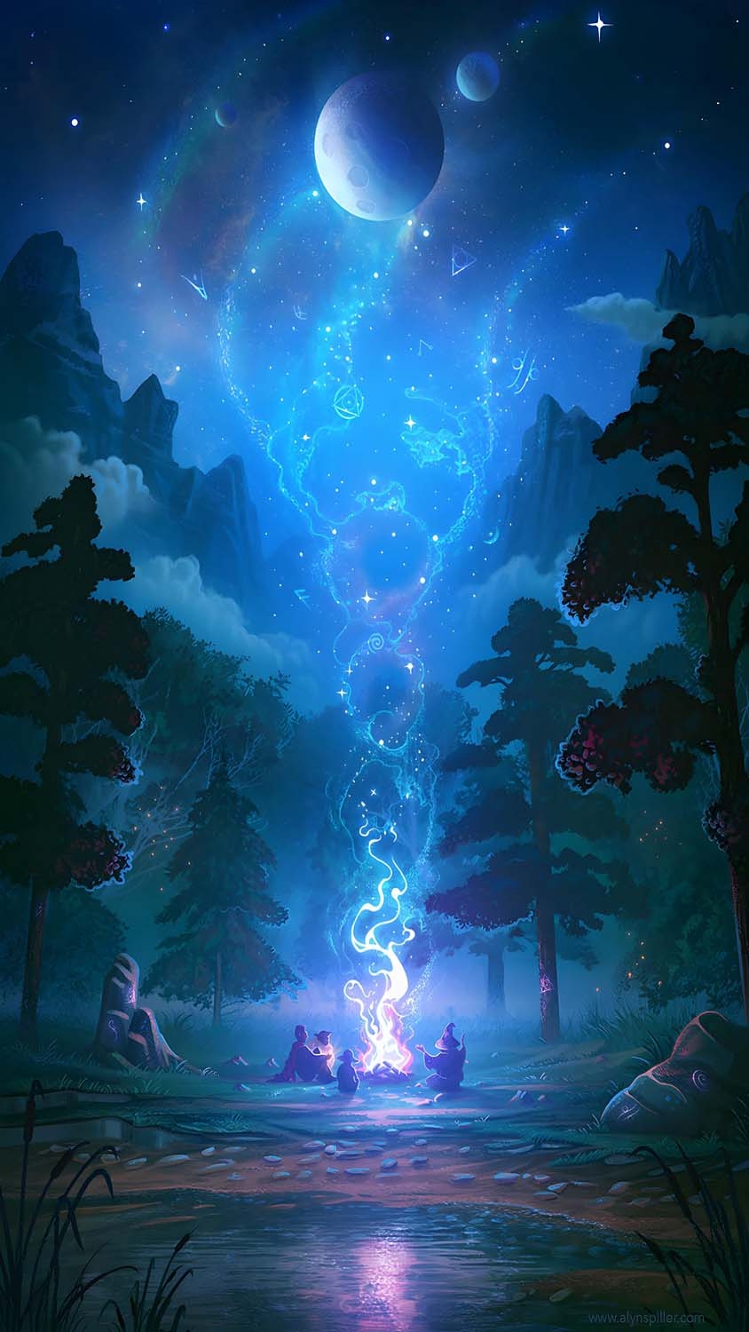 850x1500 Magic in Forest iPhone Wallpaper HD, Phone