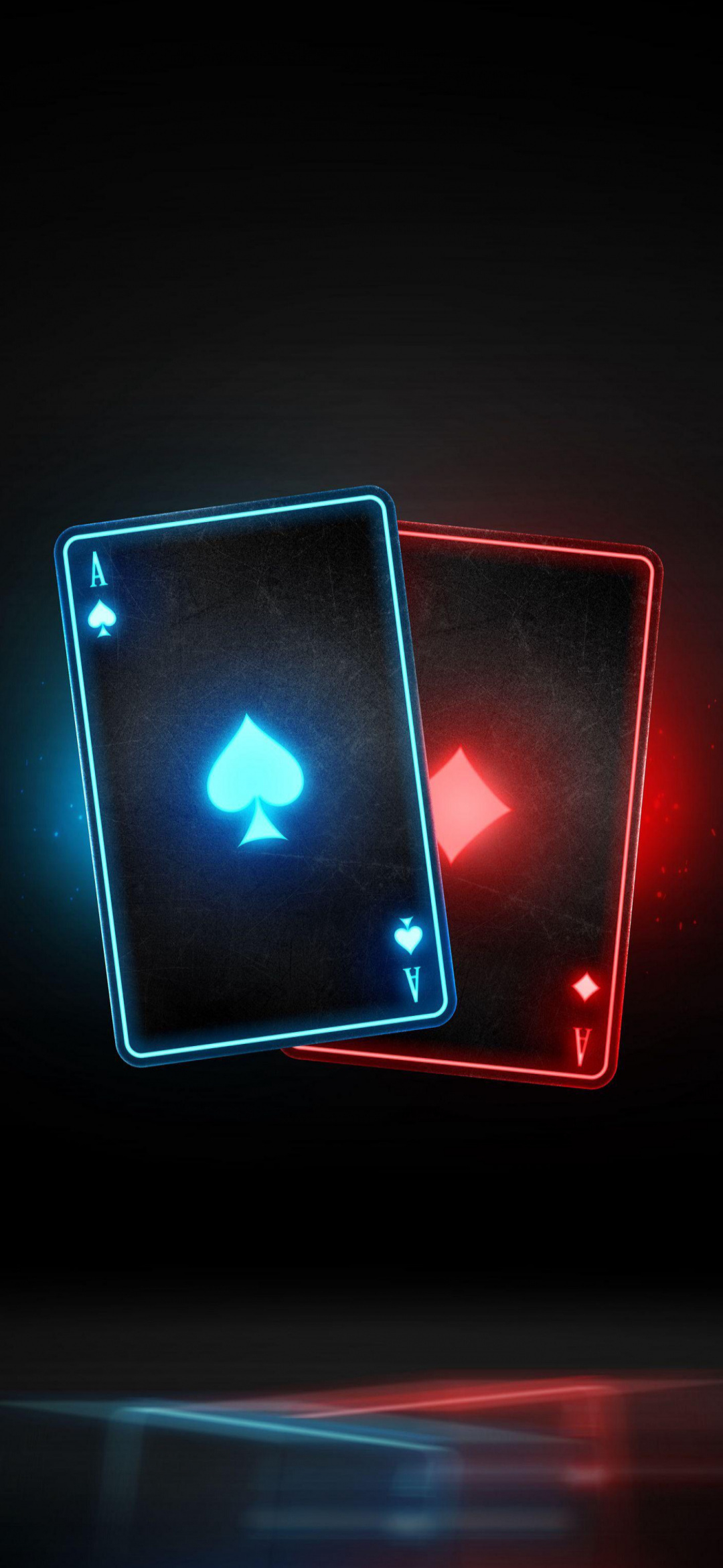 1080x2340 Wallpaper Neon Poker, Poker, Playing Card, Casino, Playing Card Game, Background Free Image, Phone