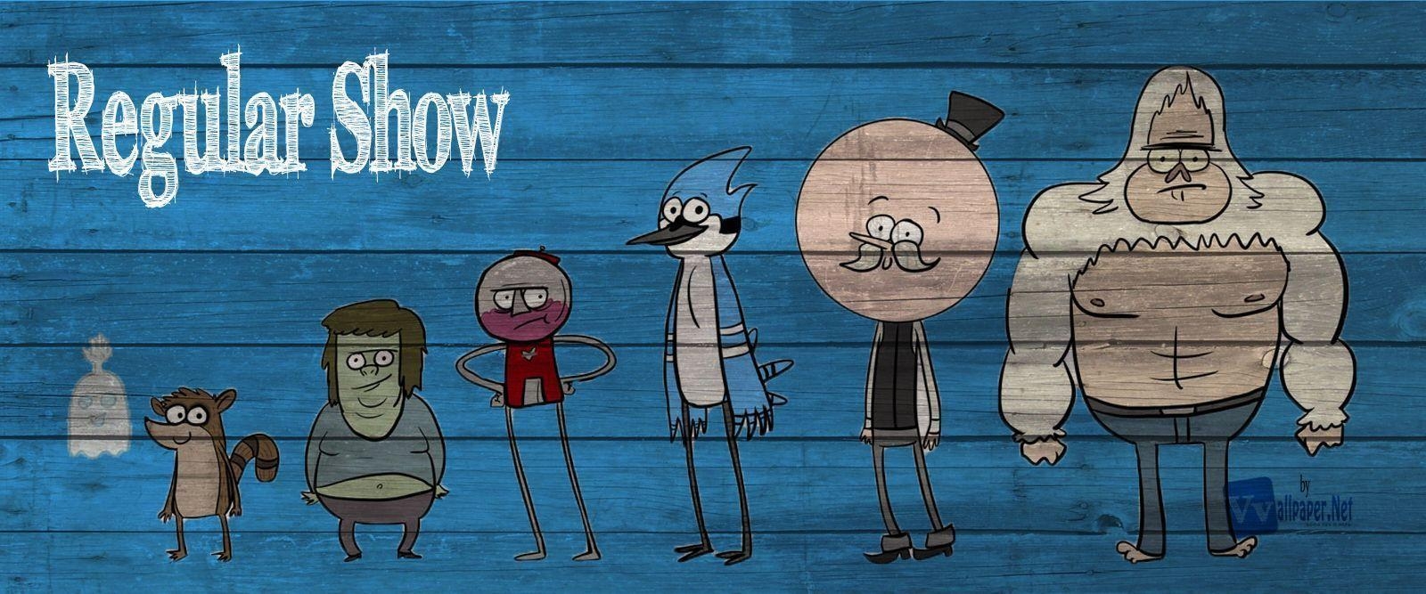 1600x670 Regular Show Characters HD Cartoon Wallpaper Download Free, Dual Screen