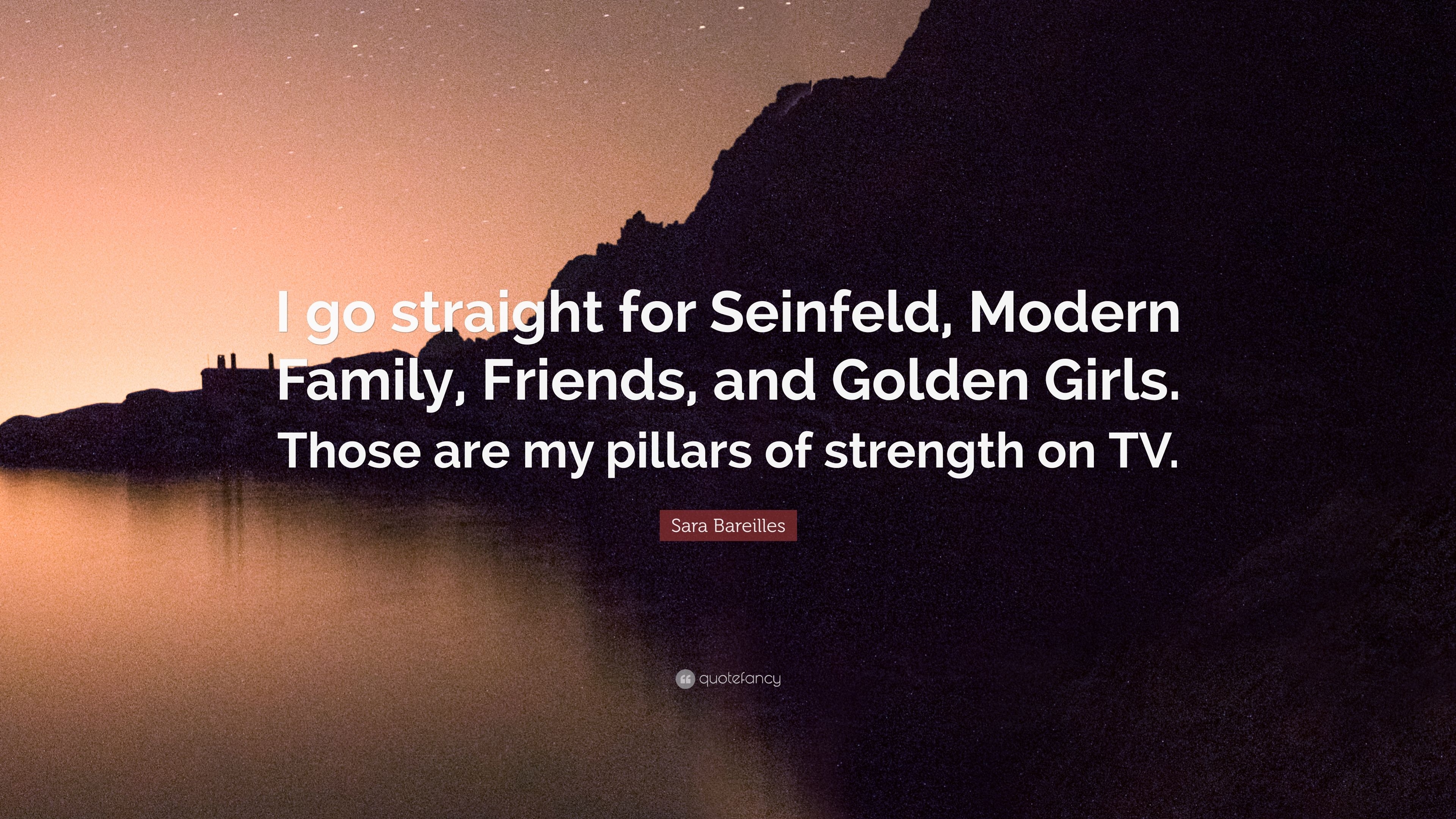 3840x2160 Sara Bareilles Quote: “I go straight for Seinfeld, Modern Family, Desktop