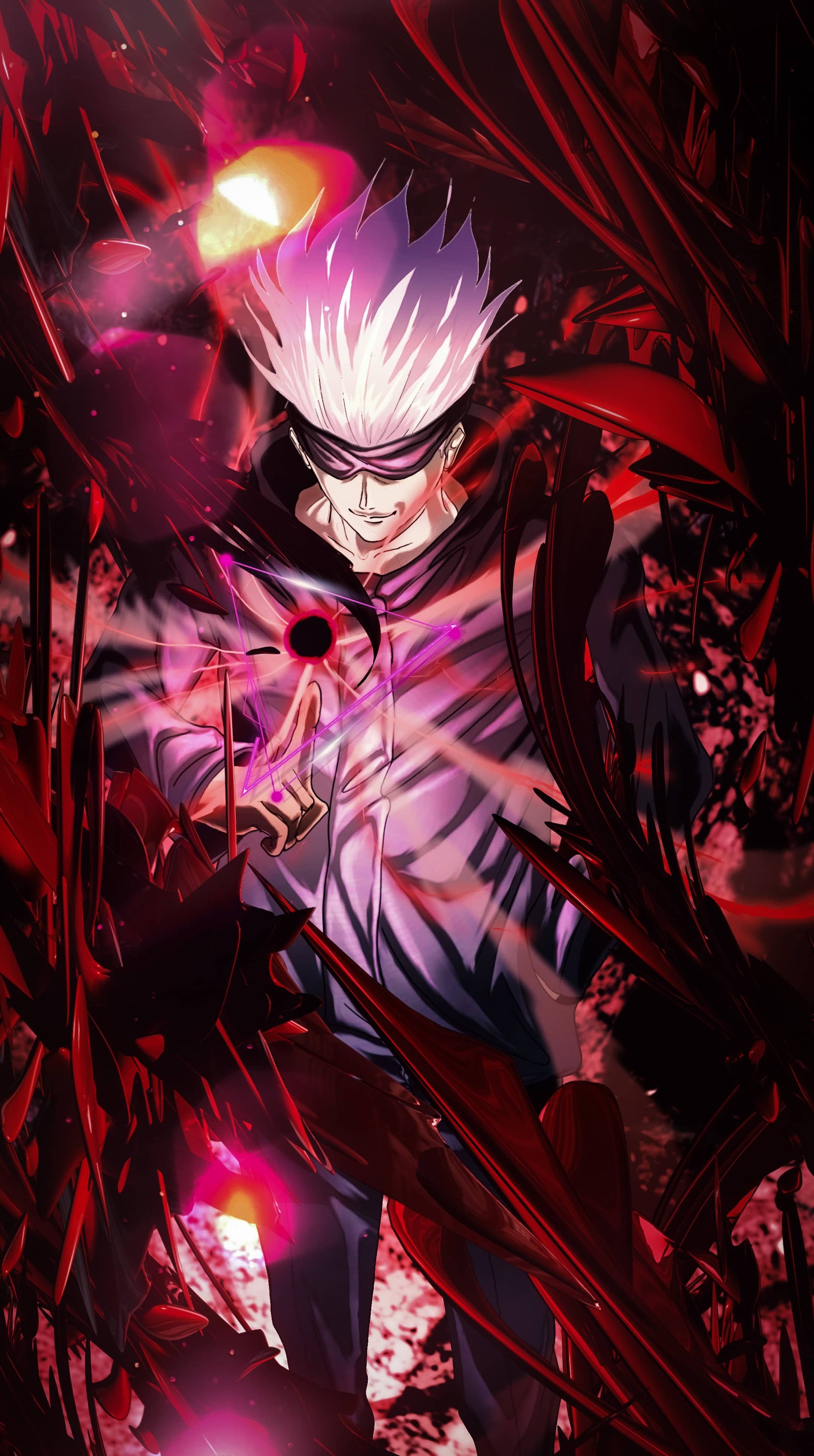 2160x3860 Jujutsu Kaisen Satoru Gojo Attack 4K Vertical Wallpaper. アニメの壁紙, キャラクター 壁紙, うさぎイラスト, Phone