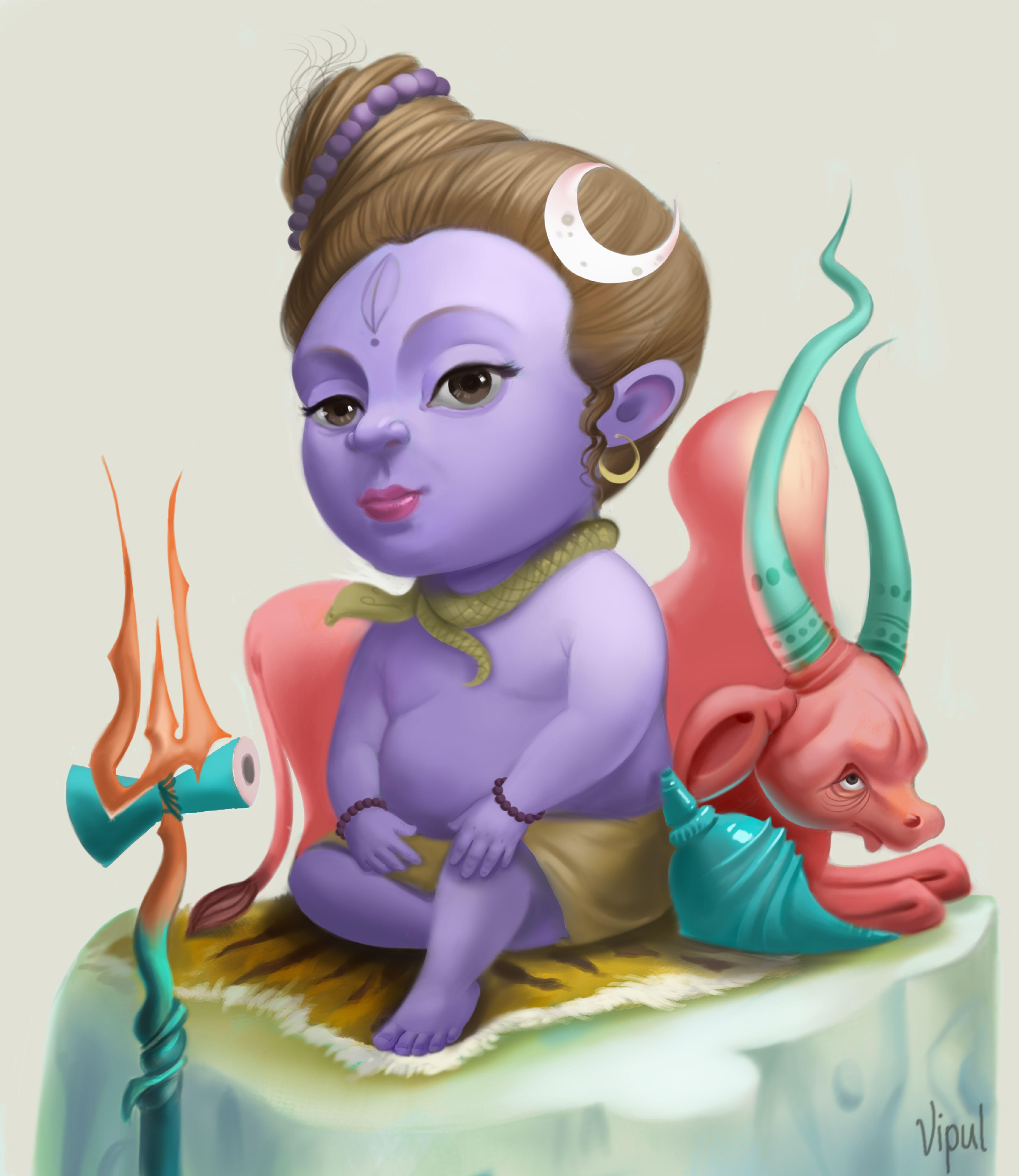 5460x6300 Bal Shiva art.This is a child form avatar of lord shiva.i made it because whenever i see for lord shiva references on pintere. Shiva art, Lord shiva, Shiva, Phone