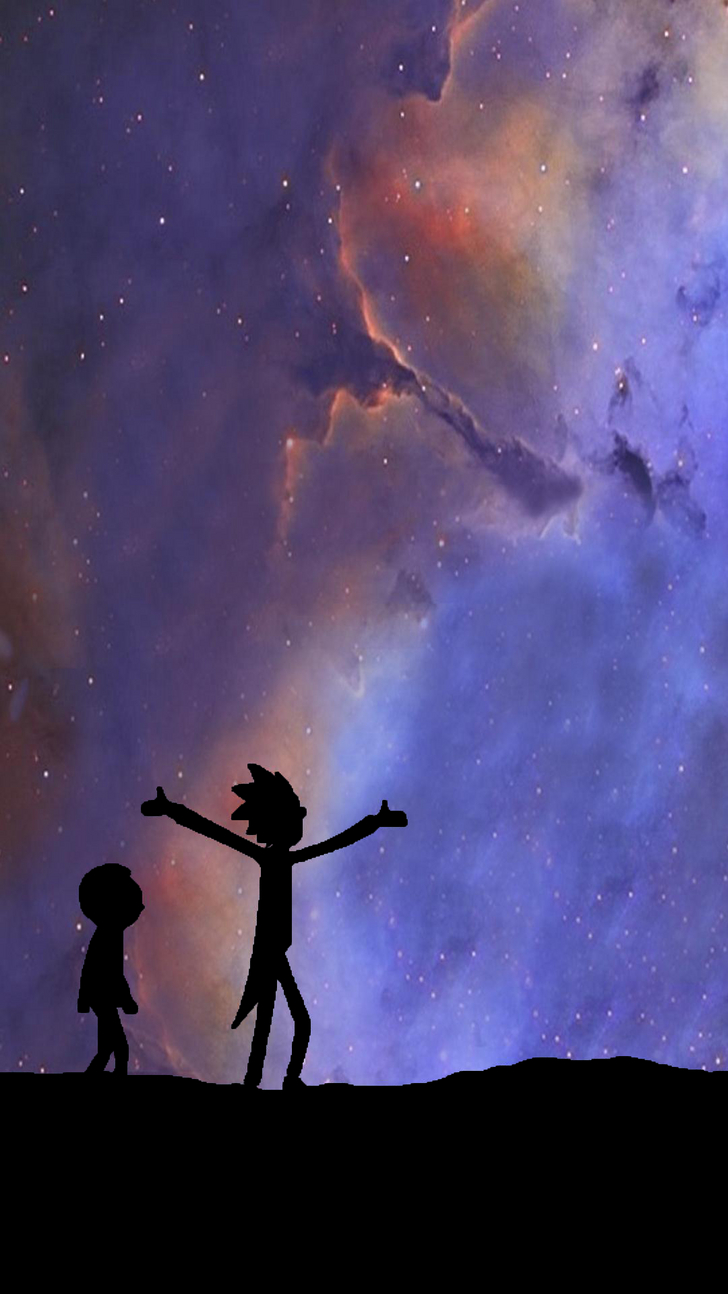 730x1300 Rick And Morty Silhouette Wallpaper, Phone