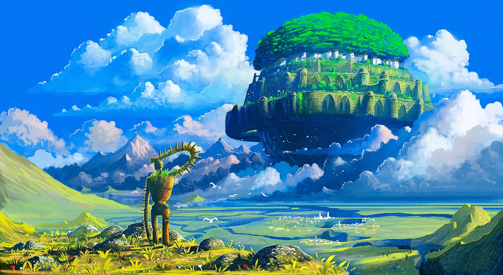 1600x880 Studio Ghibli, Castle In The Sky, Robot, Anime, Floating Island Wallpaper HD / Desktop and Mobile Background, Desktop