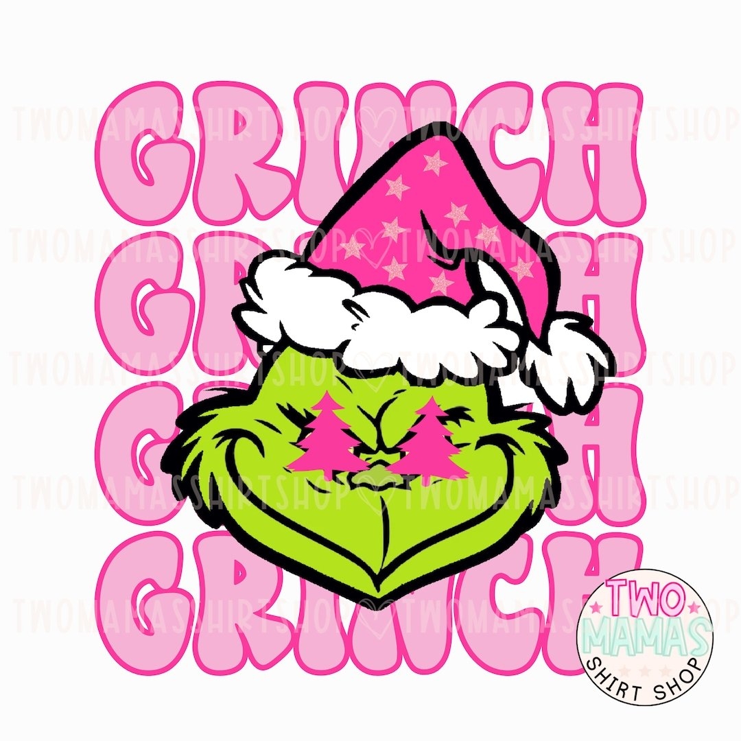 1080x1080 Grinch Face Preppy PNG Grinch Pink Green Preppy Christmas, Phone