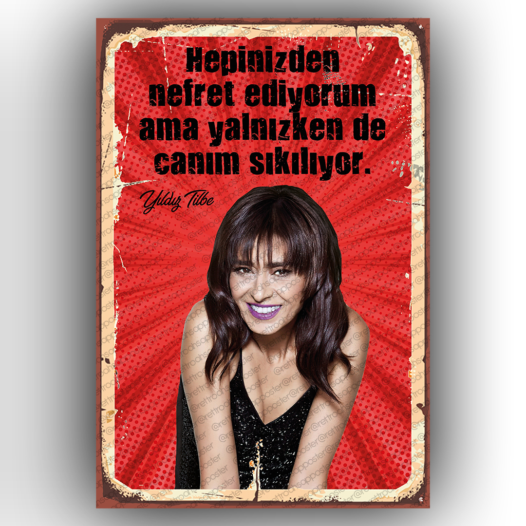 1080x1080 Yıldız Tilbe Ahşap Retro Poster Ahşap Poster, Phone