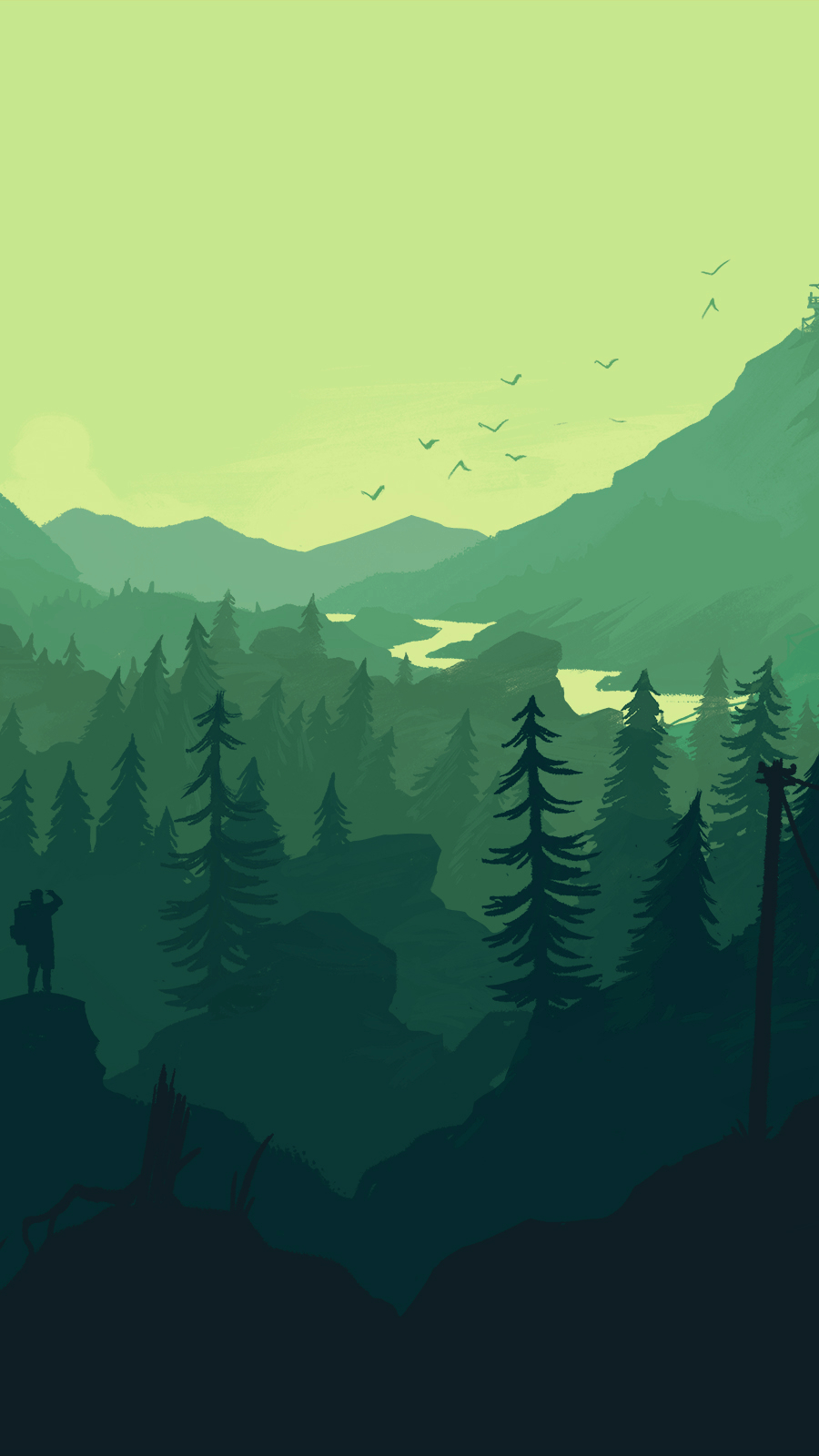 900x1600 I made a firewatch theme for my mobile, with wallpaper that, Phone