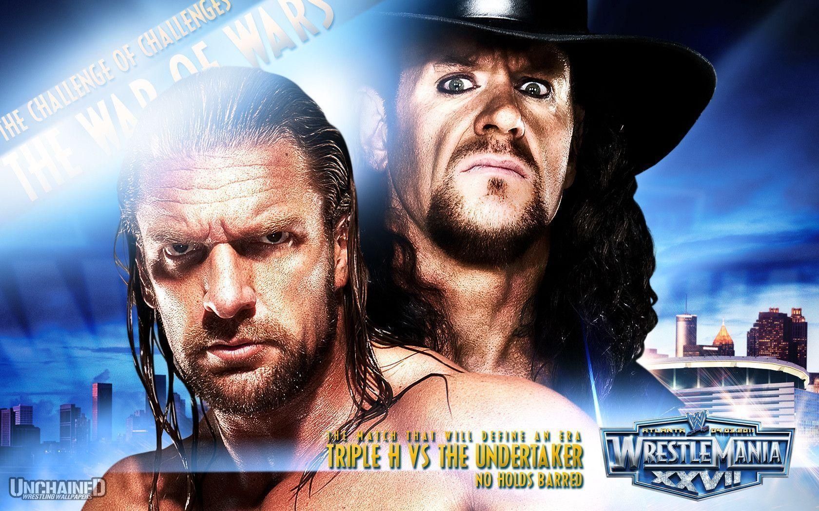 1680x1050 WWE WrestleMania 27 "Triple H vs Undertaker" Wallpaper Unchained, Desktop