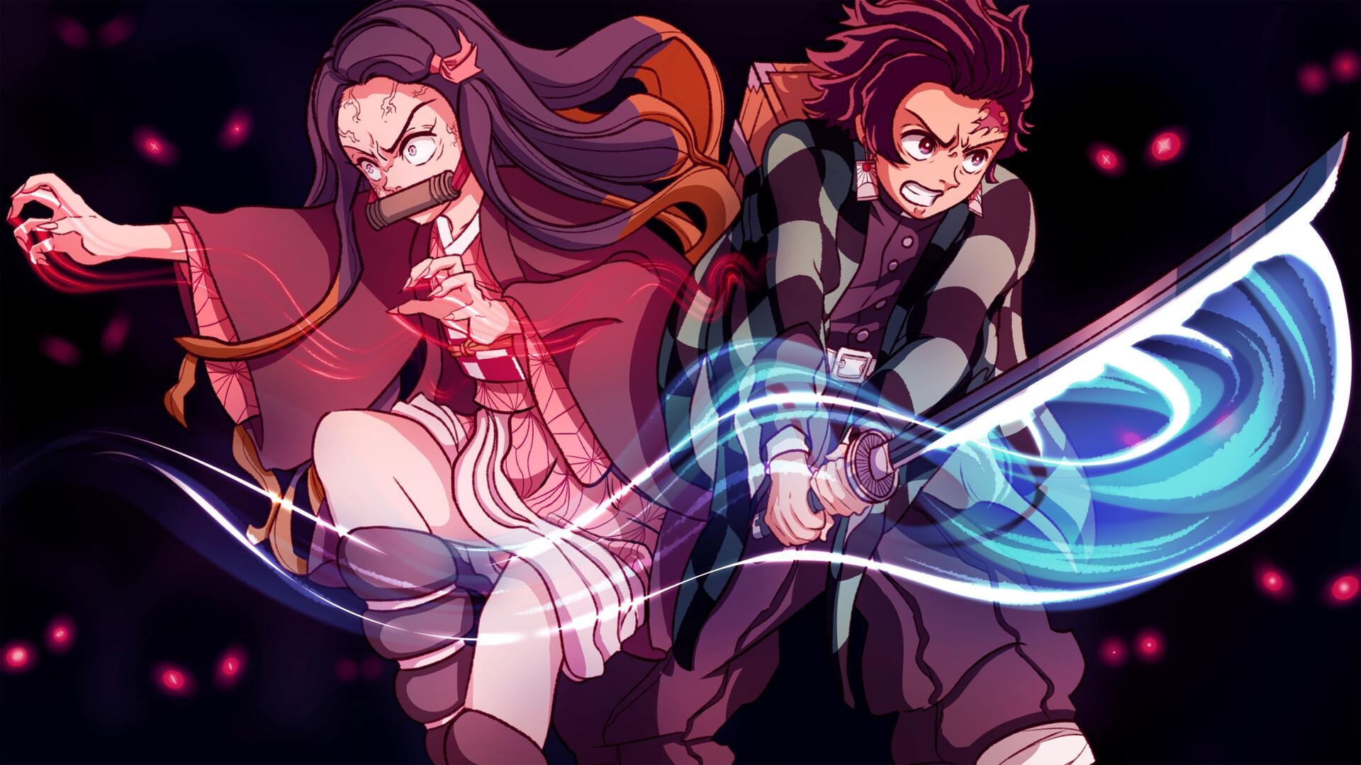 1920x1080 Nezuko and Tanjiro (Demon Slayer), Thomas Treece, Desktop