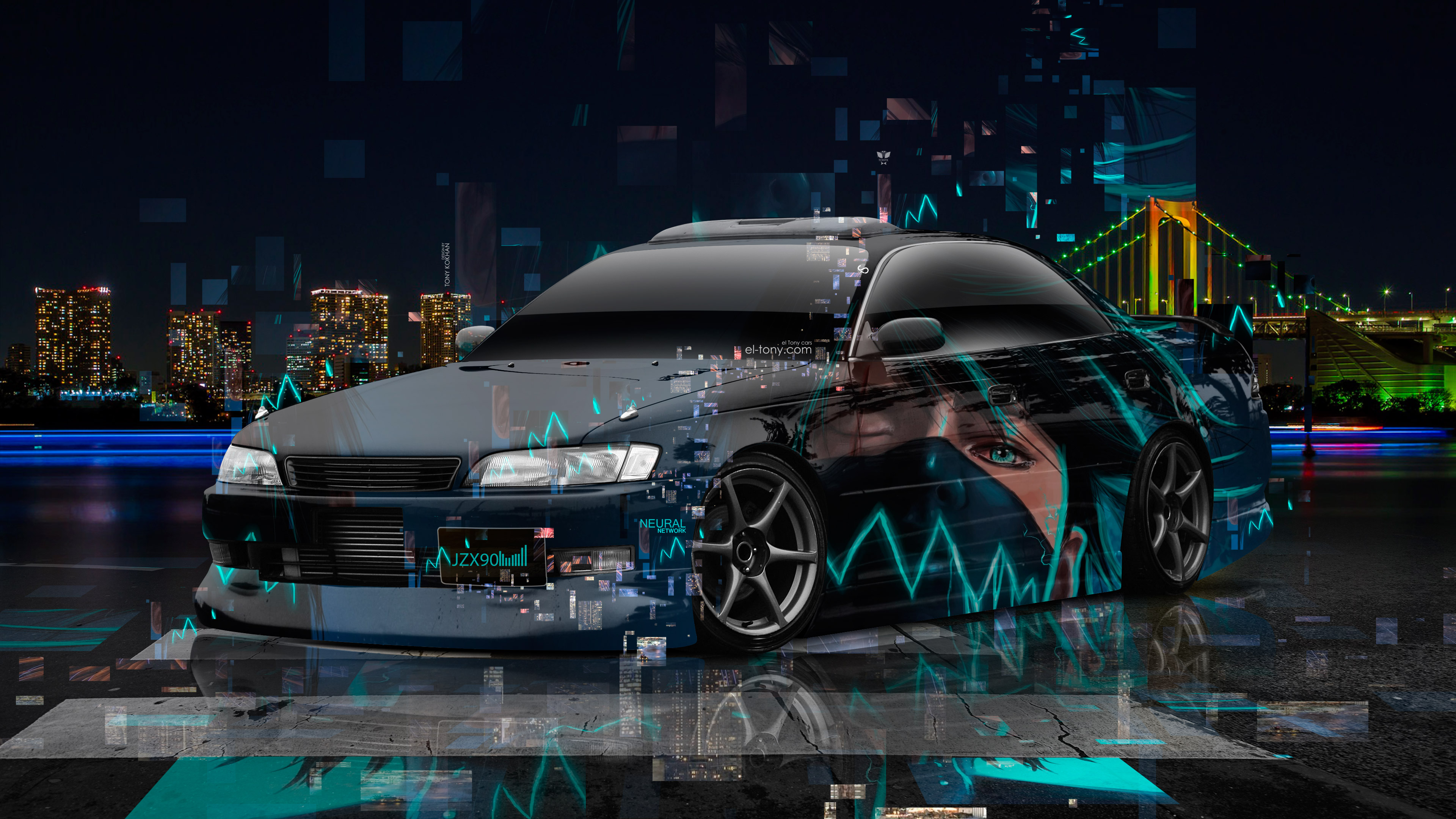 3840x2160 TOYOTA MARK2 JZX90 JDM TUNING 3D SUPER NEURAL NETWORK ANIME BOY AEROGRAPHY NIGHT CITY ART CAR 2018, Desktop