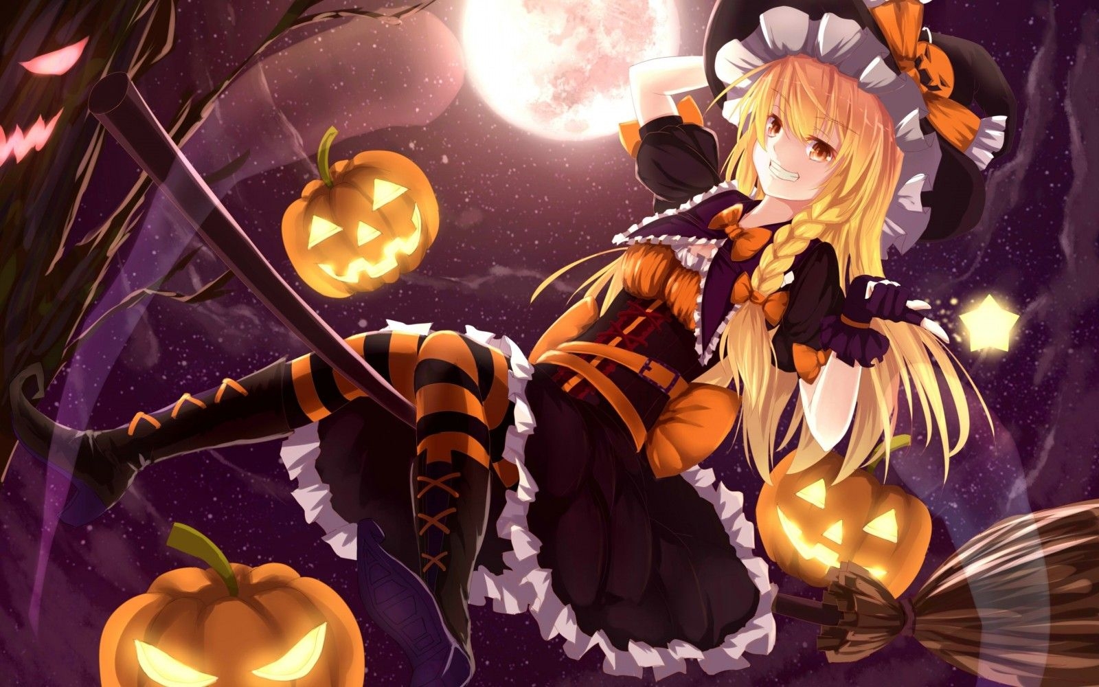 1600x1000 Halloween Anime Girl Wallpaper Free Halloween Anime Girl Background, Desktop