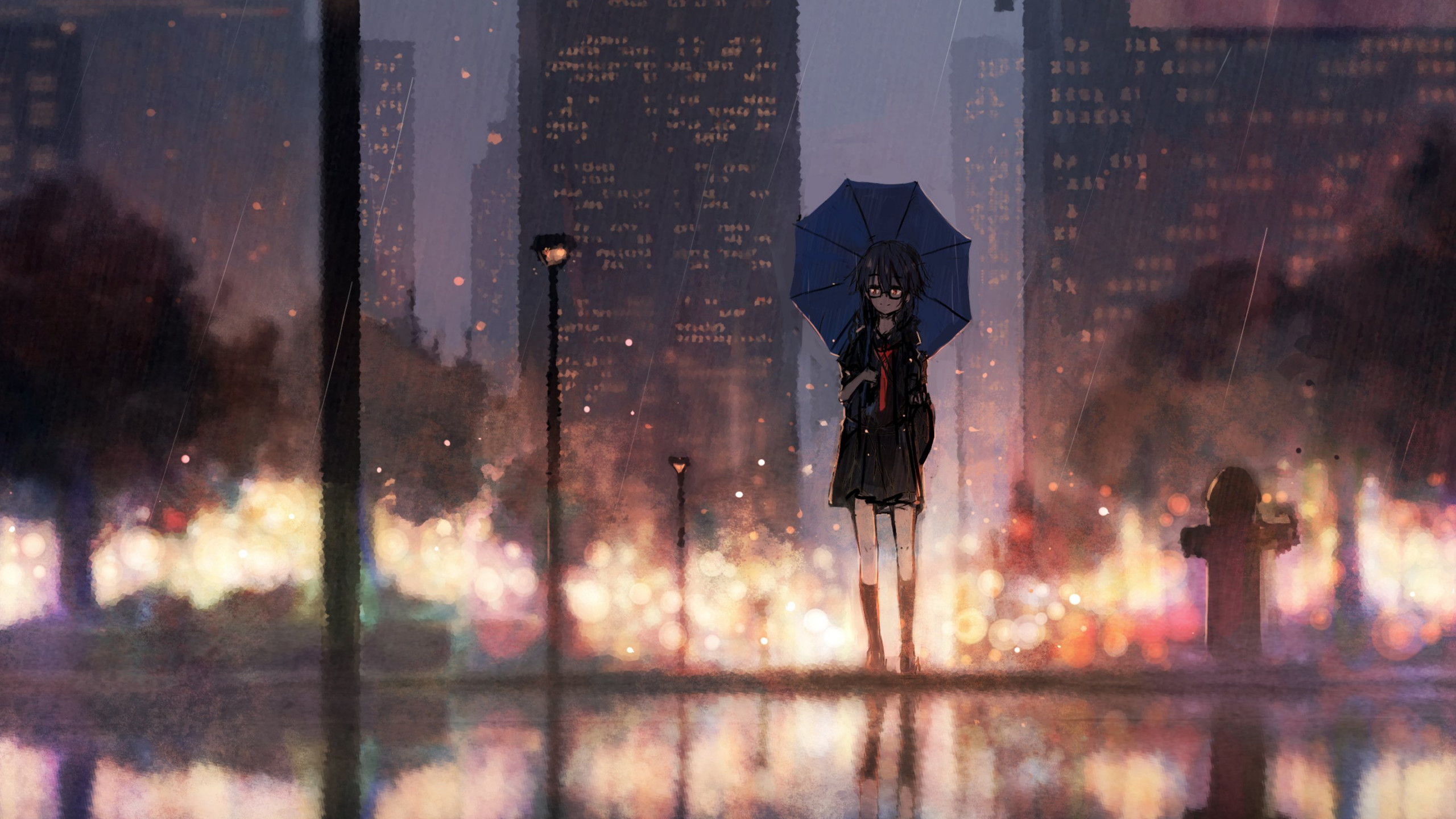 2560x1440 Anime Rain HD Wallpaper 106292, Desktop