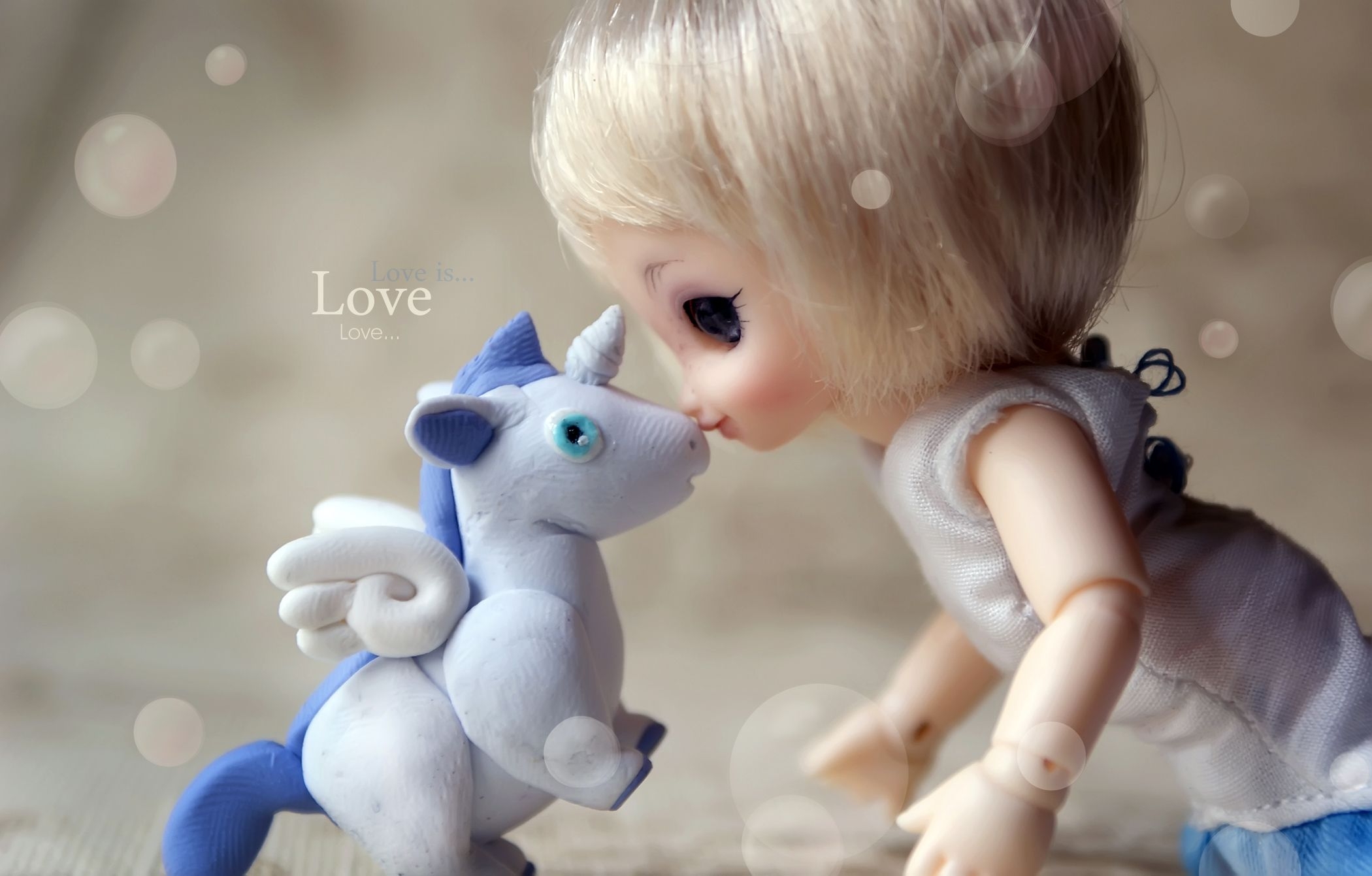 2100x1350 Unicorn horse magical animal doll toy love mood bokeh j wallpaper, Desktop