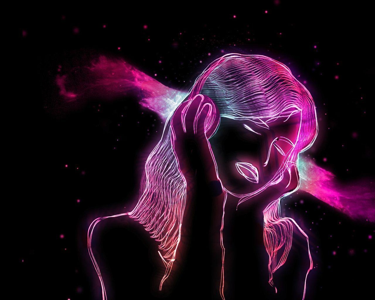 1280x1030 Girl Neon Wallpaper Free Girl Neon Background, Desktop