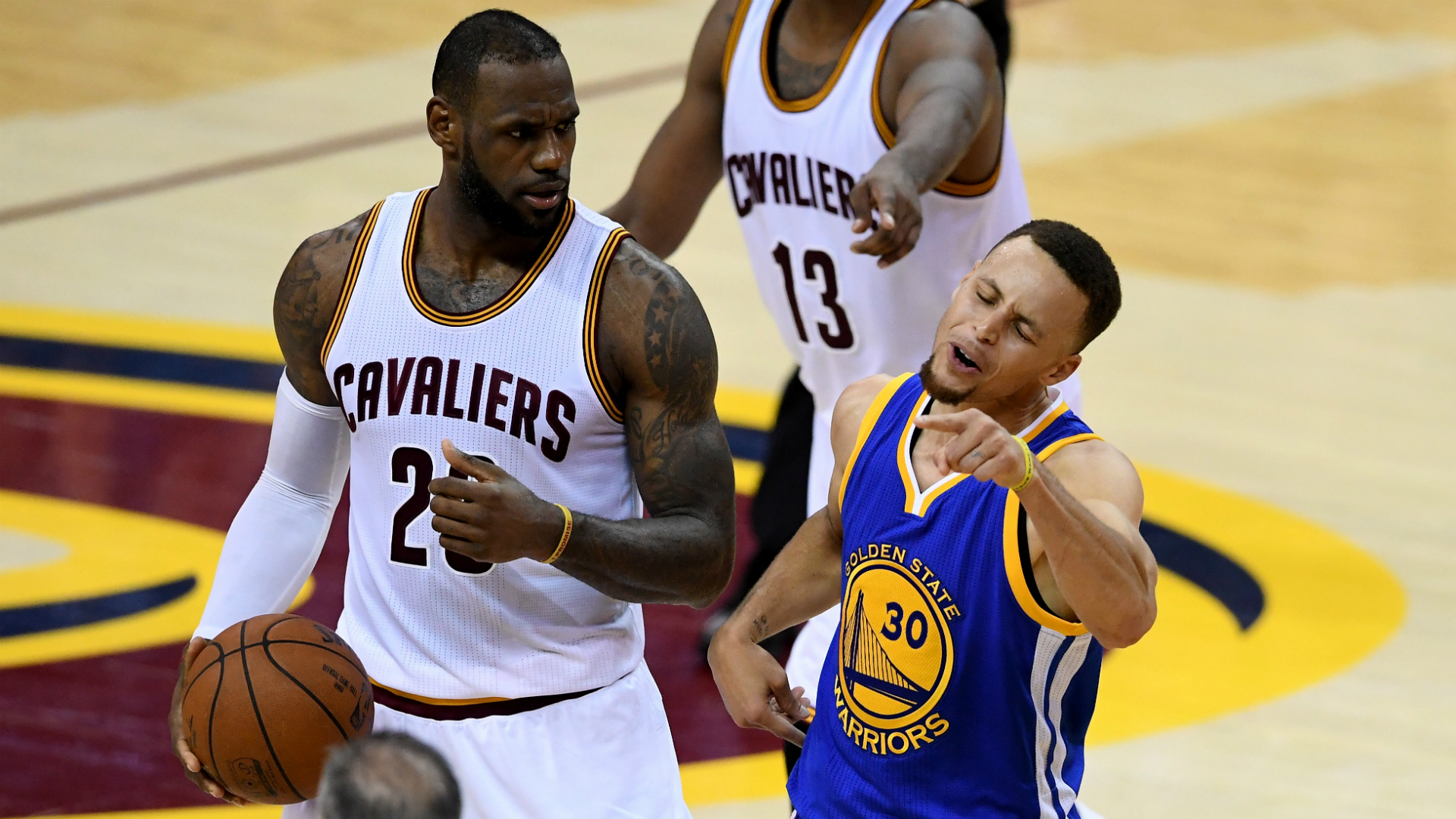 1920x1080 LeBron James laughs as Stephen Curry flails and NBA Finals go to Game 7, Desktop