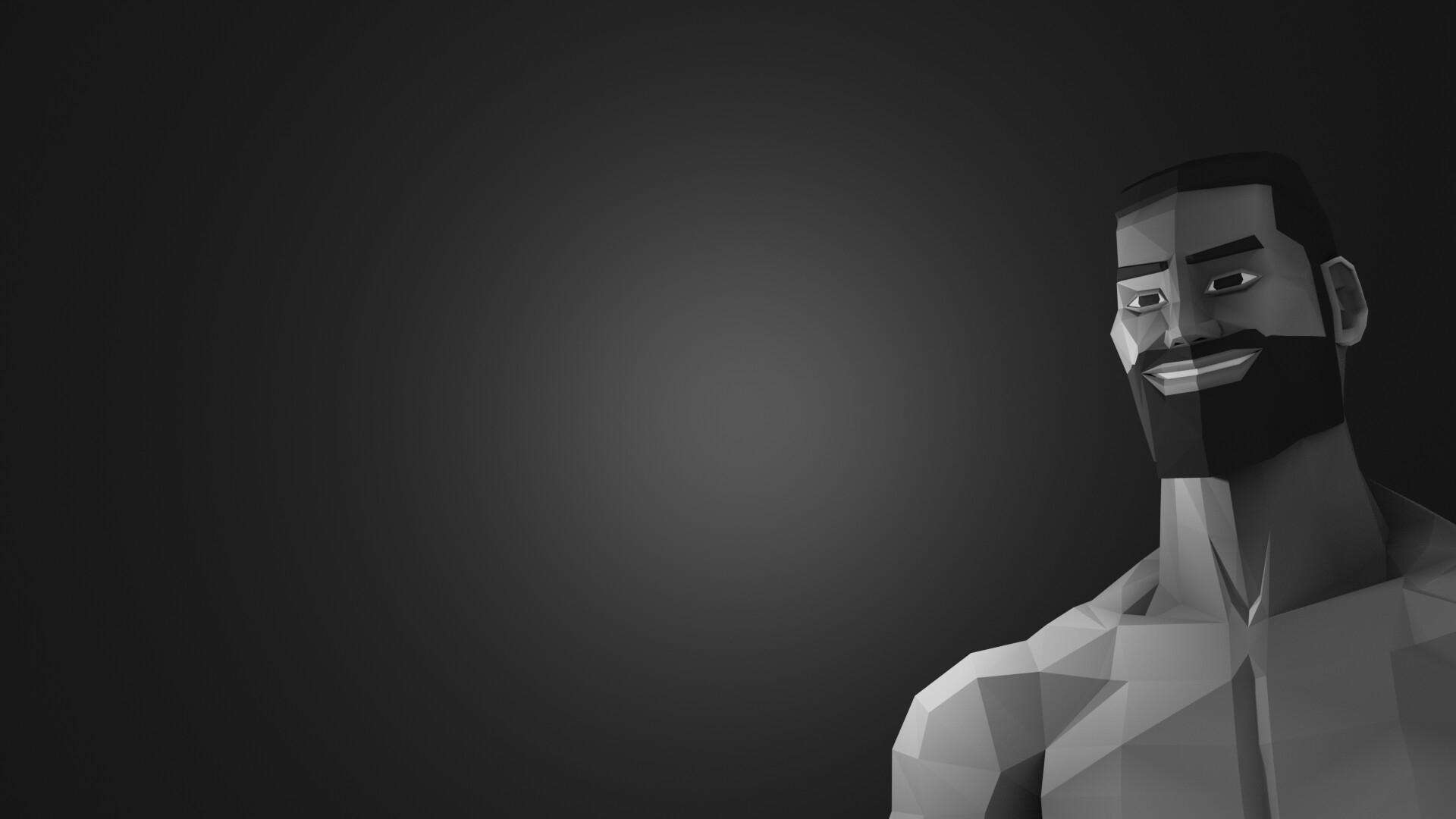 1920x1080 Low Poly Gigachad, Ty Ellis, Desktop