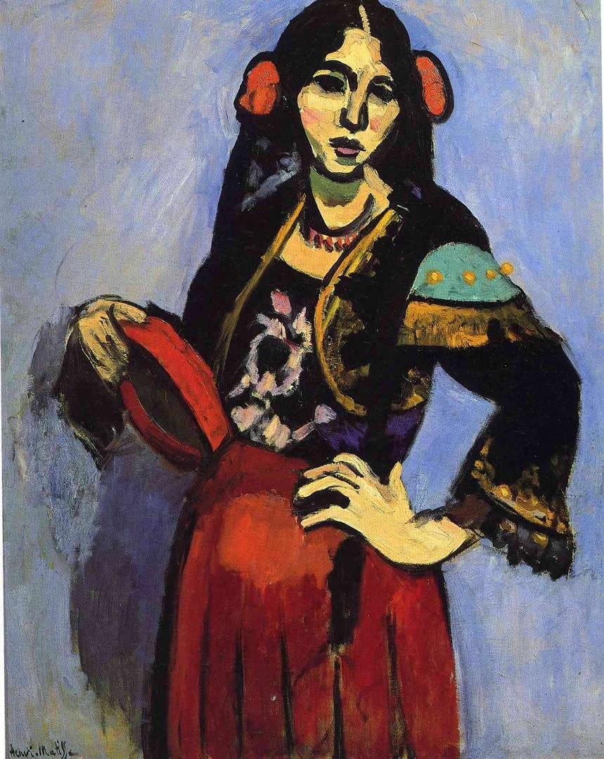 860x1080 Spanish Woman With A Tambourine Matisse Wallpaper Image, Phone