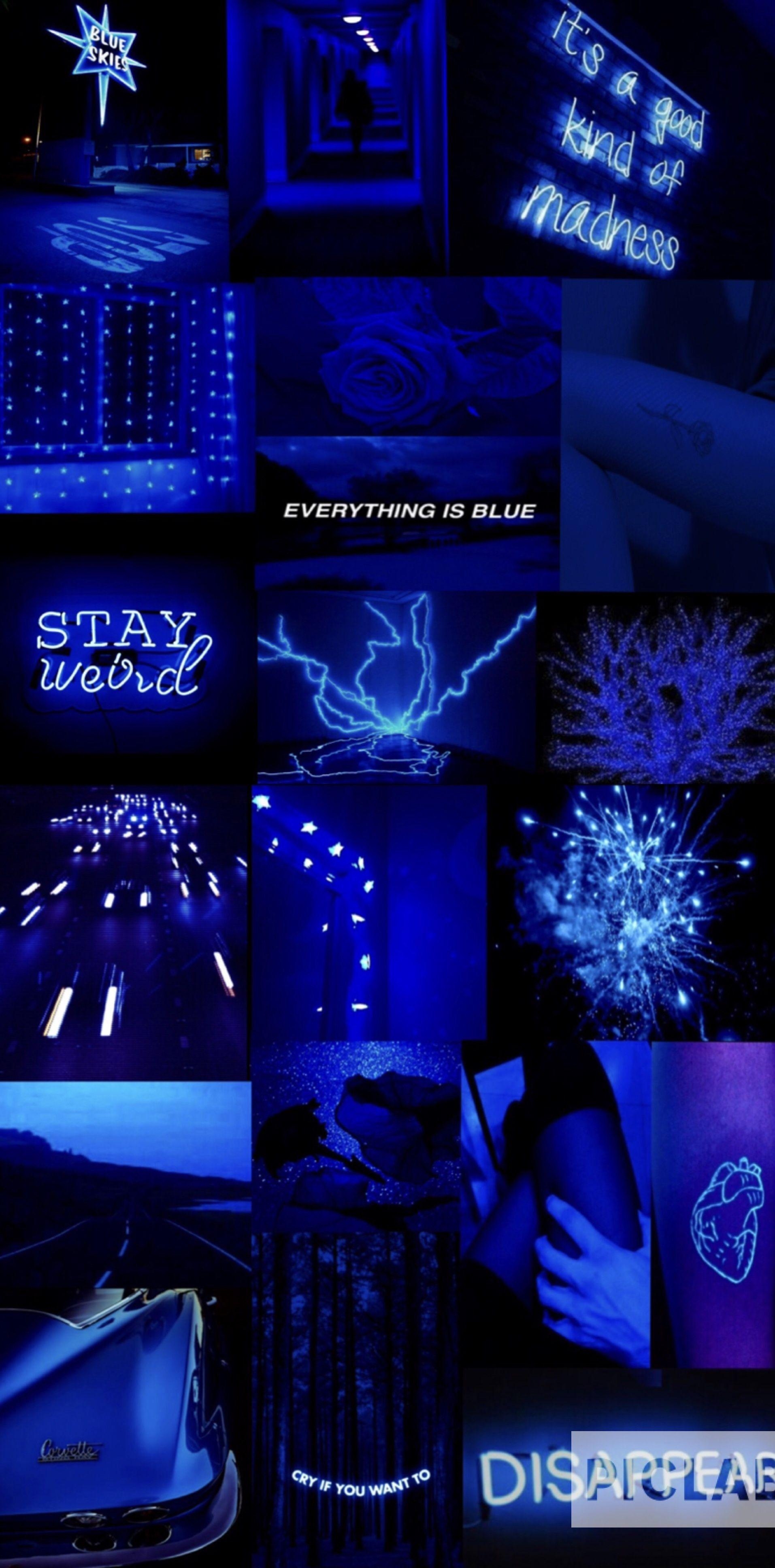 1920x3880 Blue aesthetic Dark blue aesthetic Electric blue aesthetic Aesthetic, Phone