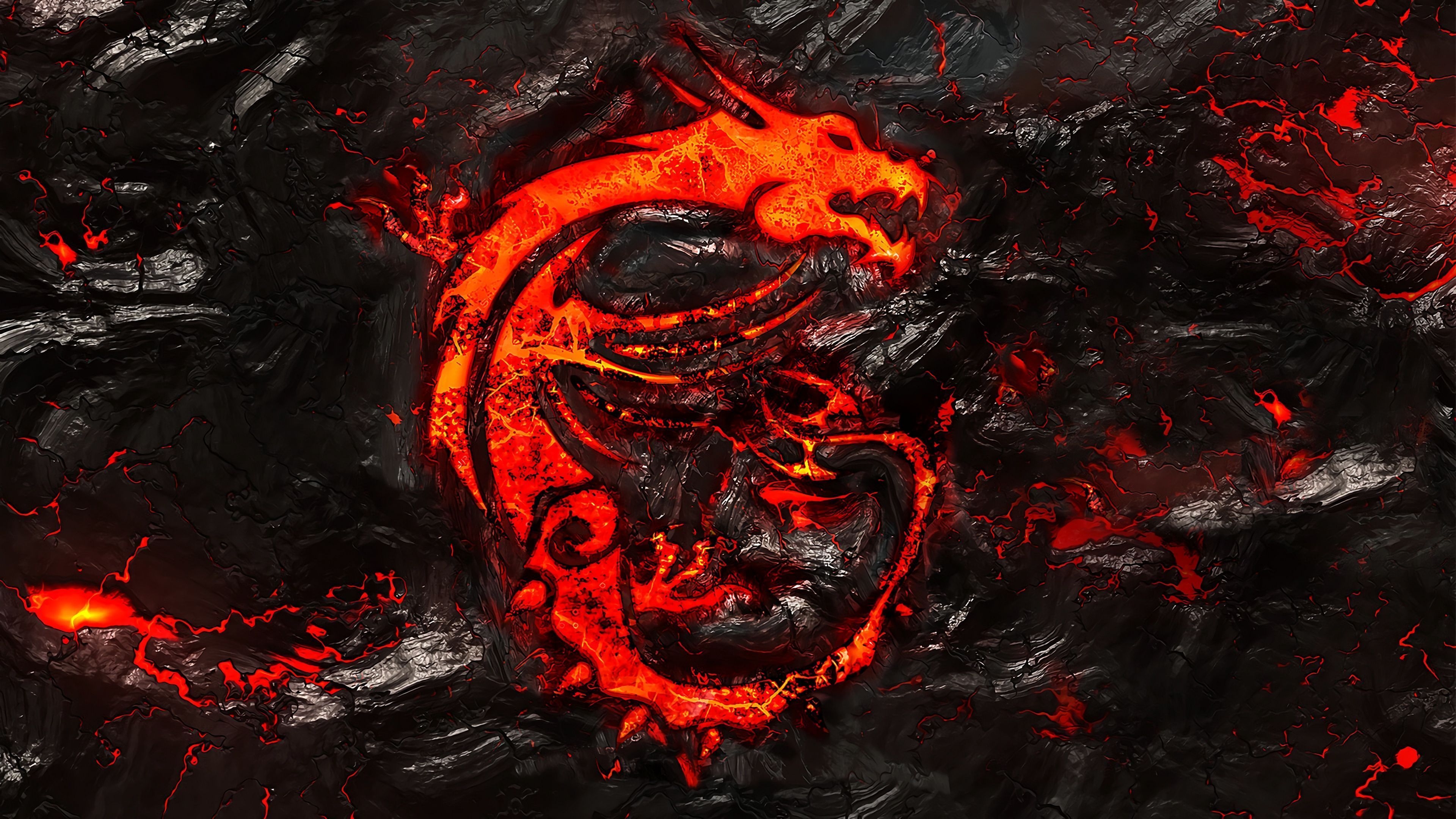 3840x2160 MSI Dragon Logo Burning Lava Background 4k wallpaper. MSi. Sfondi, Sfondi desktop, Desktop, Desktop