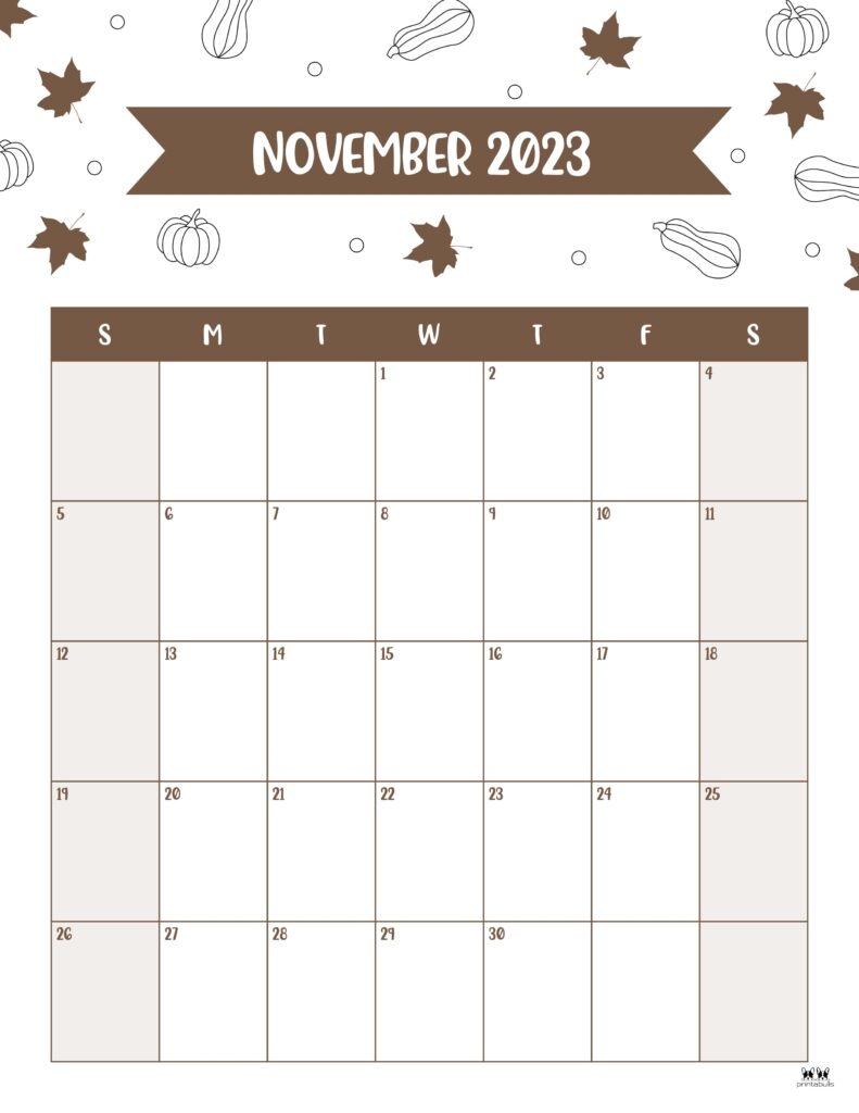 800x1030 November 2023 Calendars FREE Printables, Phone