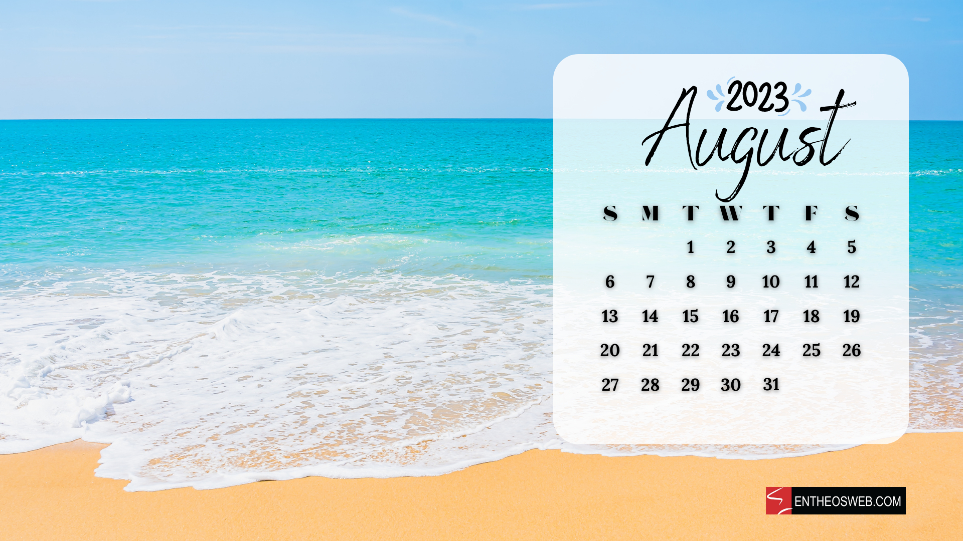 1920x1080 August 2023 Calendar Desktop Wallpaper, Desktop