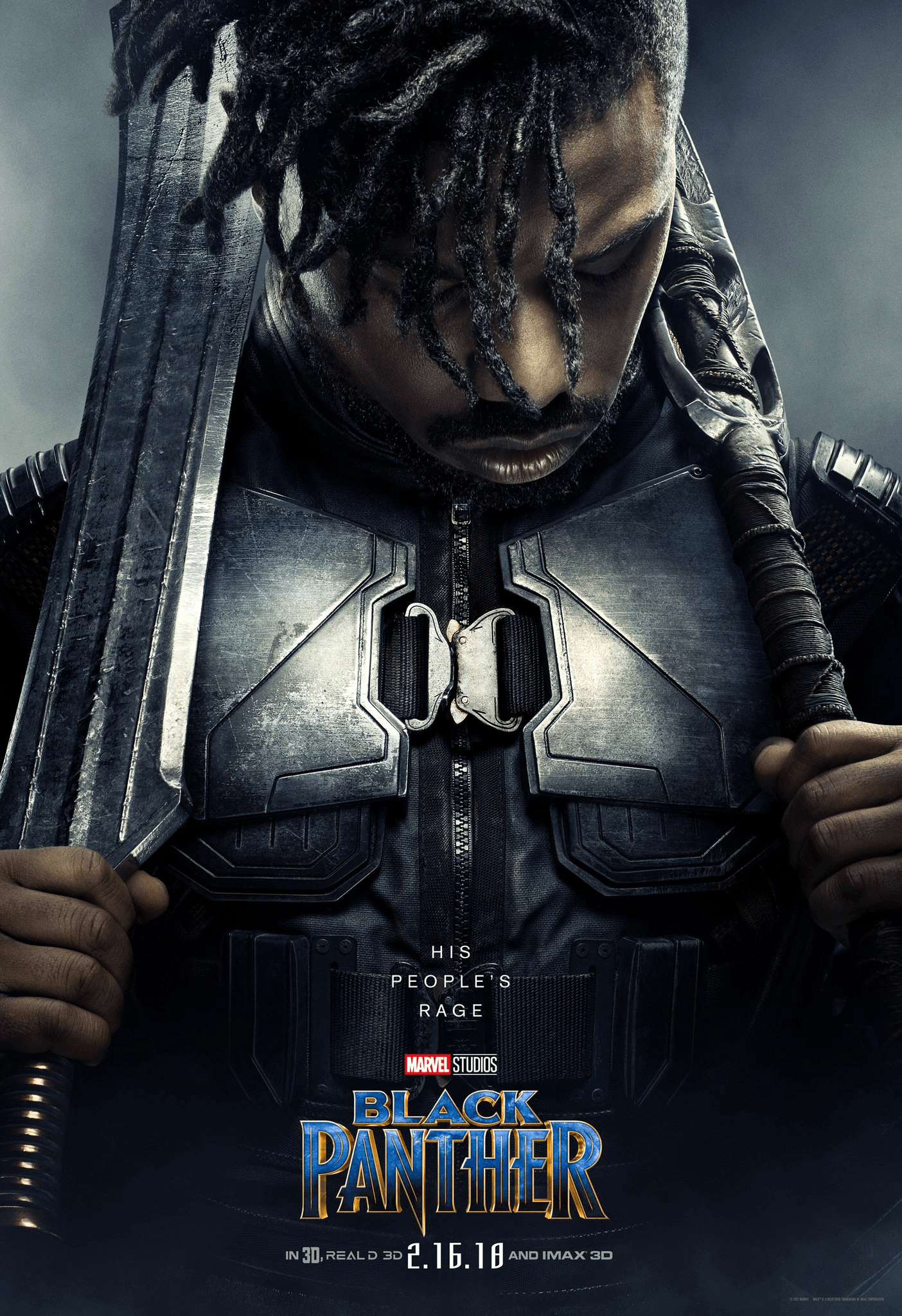 1410x2050 Erik Killmonger Panther Movie Poster. Marvel, Phone