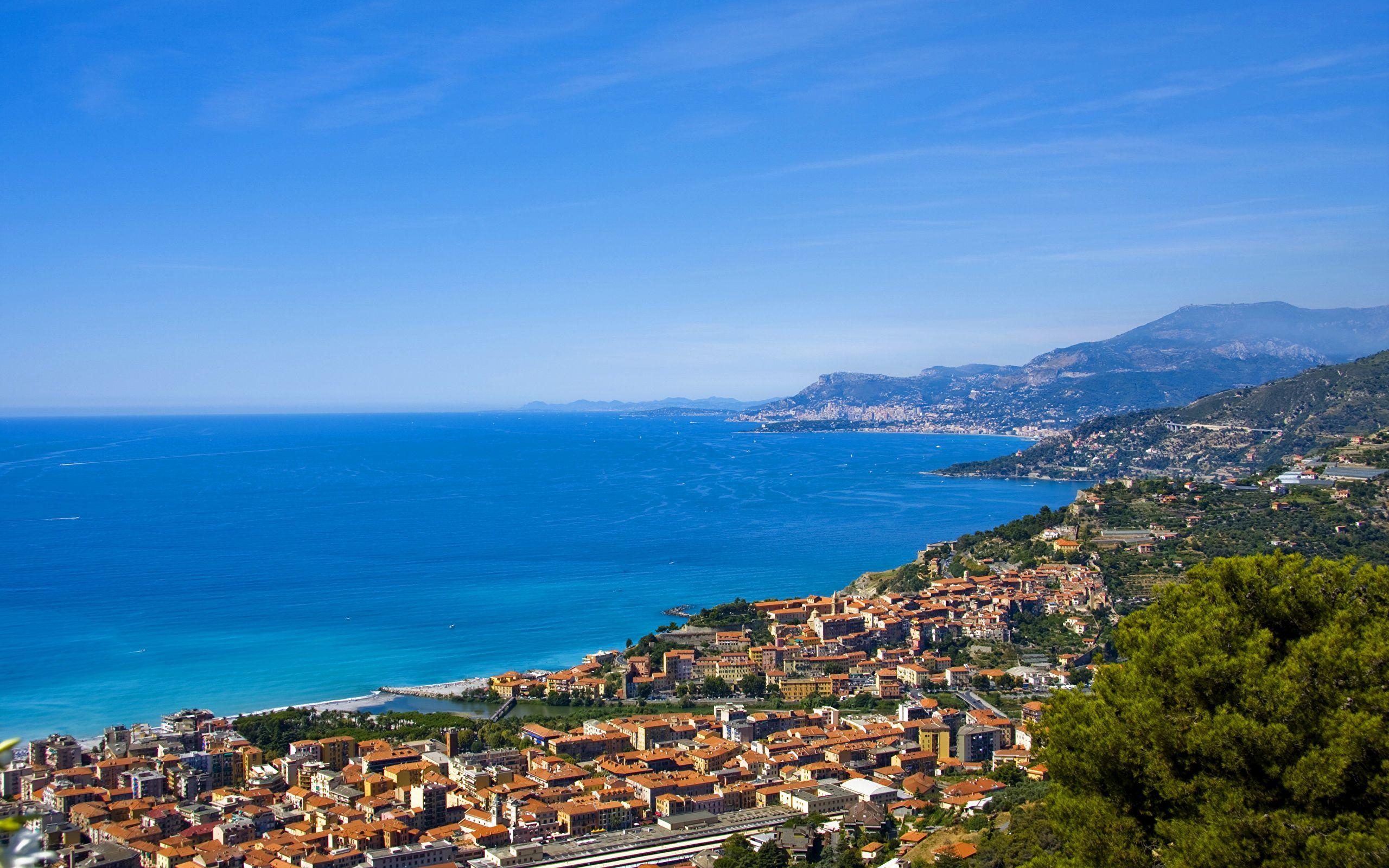 2560x1600 Picture France Cannes Sky Coast Cities Houses, Desktop