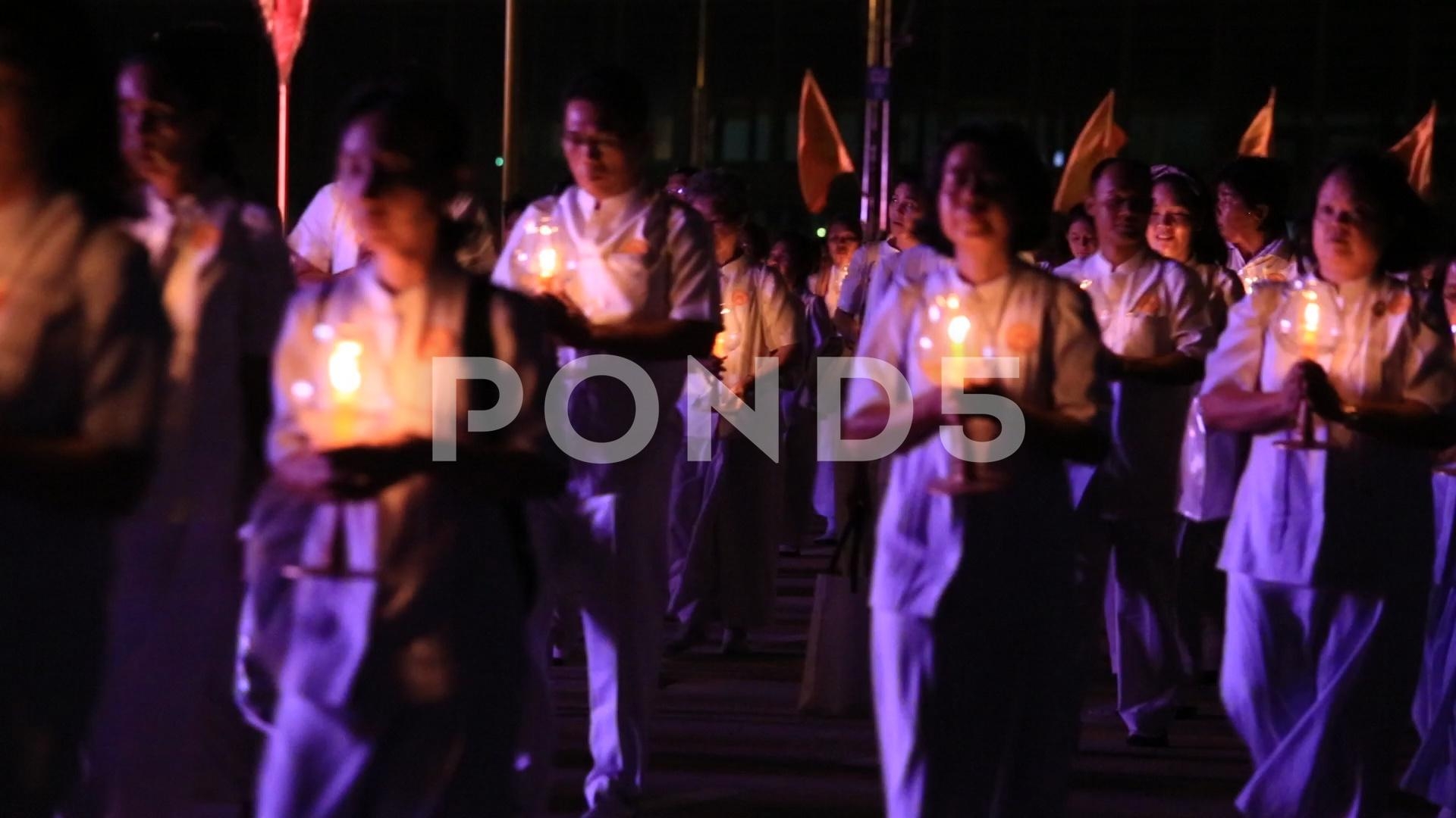 1920x1080 People in ceremony Magha Puja Day, Wat Phra Dhammakaya, Bangkok, Desktop