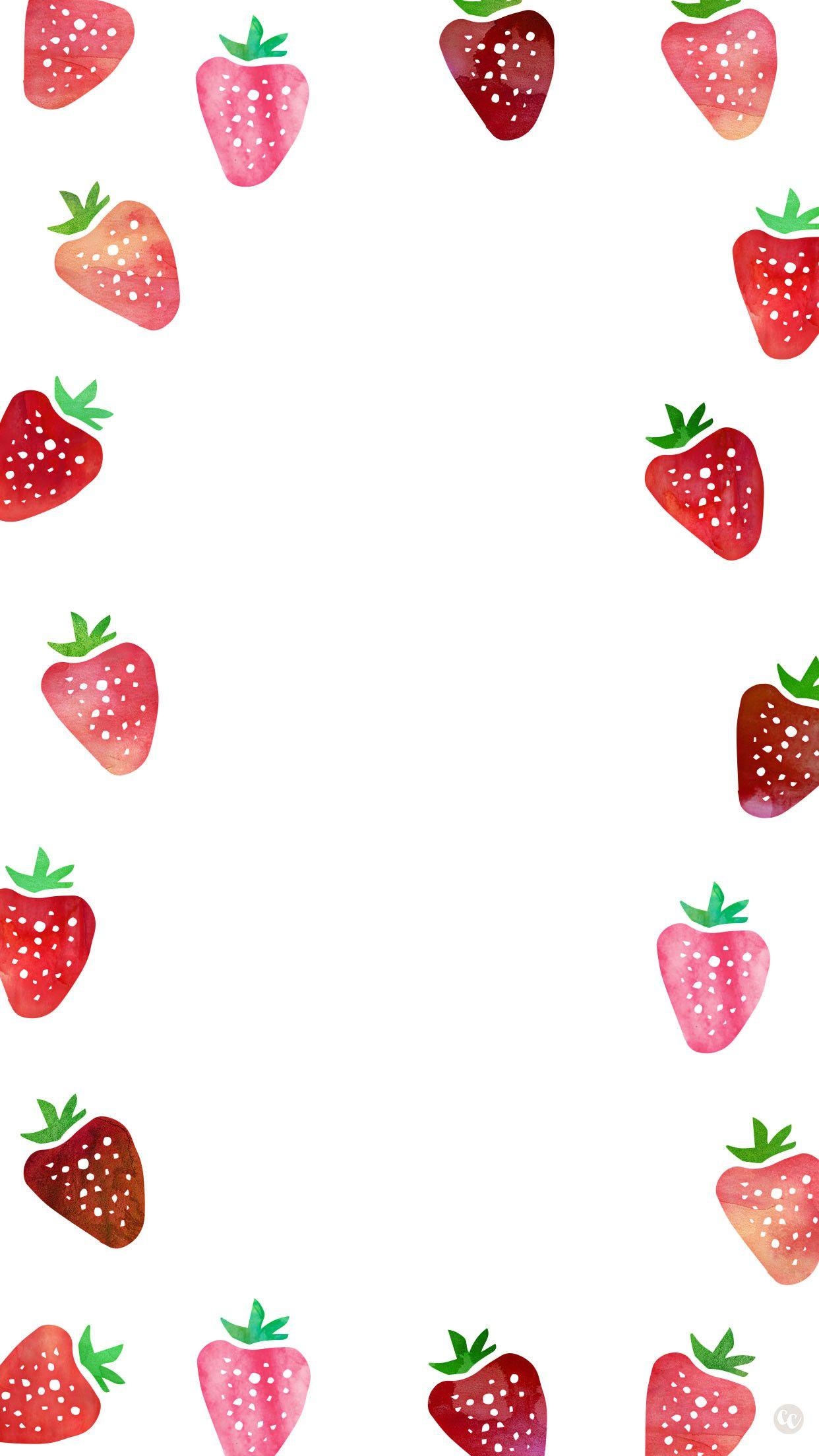 1250x2210 Kawaii Strawberry Wallpaper, Phone