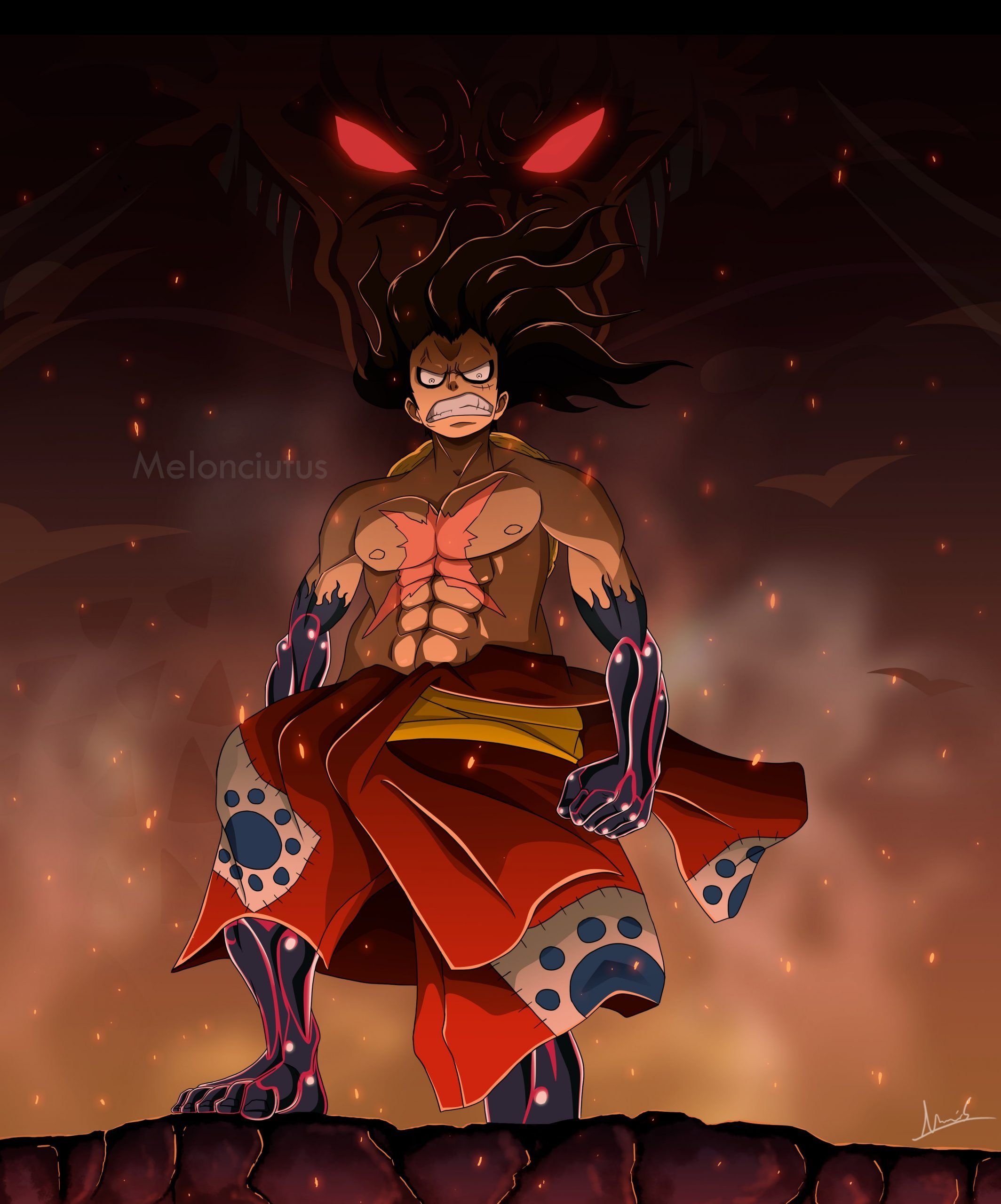 2130x2560 One Piece, Monkey D. Luffy, Kaido, Gear Fourth Snakeman, dark wallpaper • Wallpaper For You HD Wallpaper For Desktop & Mobile, Phone