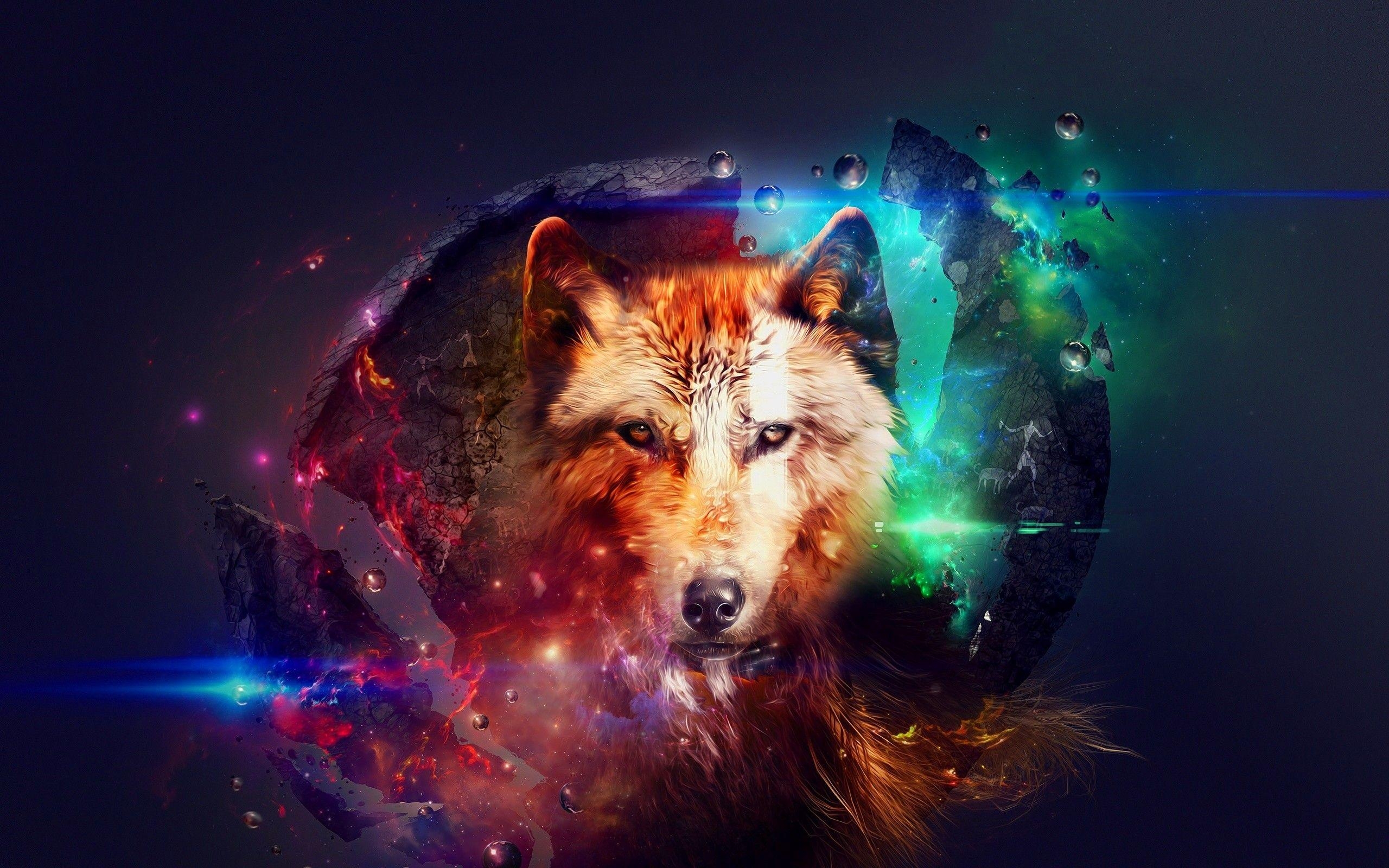 2560x1600 Galaxy Wolf Wallpaper, Desktop