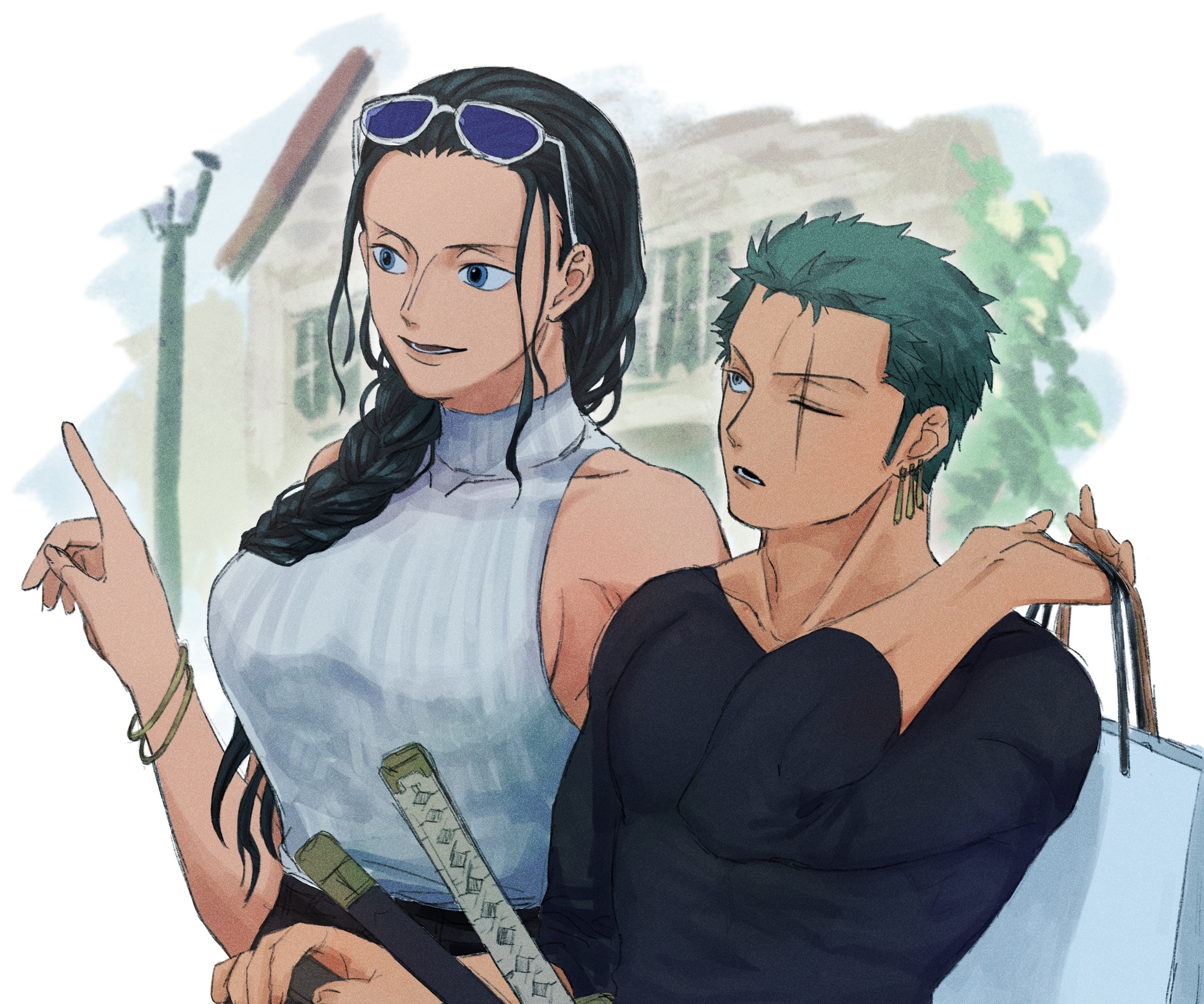 2170x1810 HD desktop wallpaper: Anime, One Piece, Roronoa Zoro, Nico Robin, One Piece: Two Years Later download free picture, Desktop