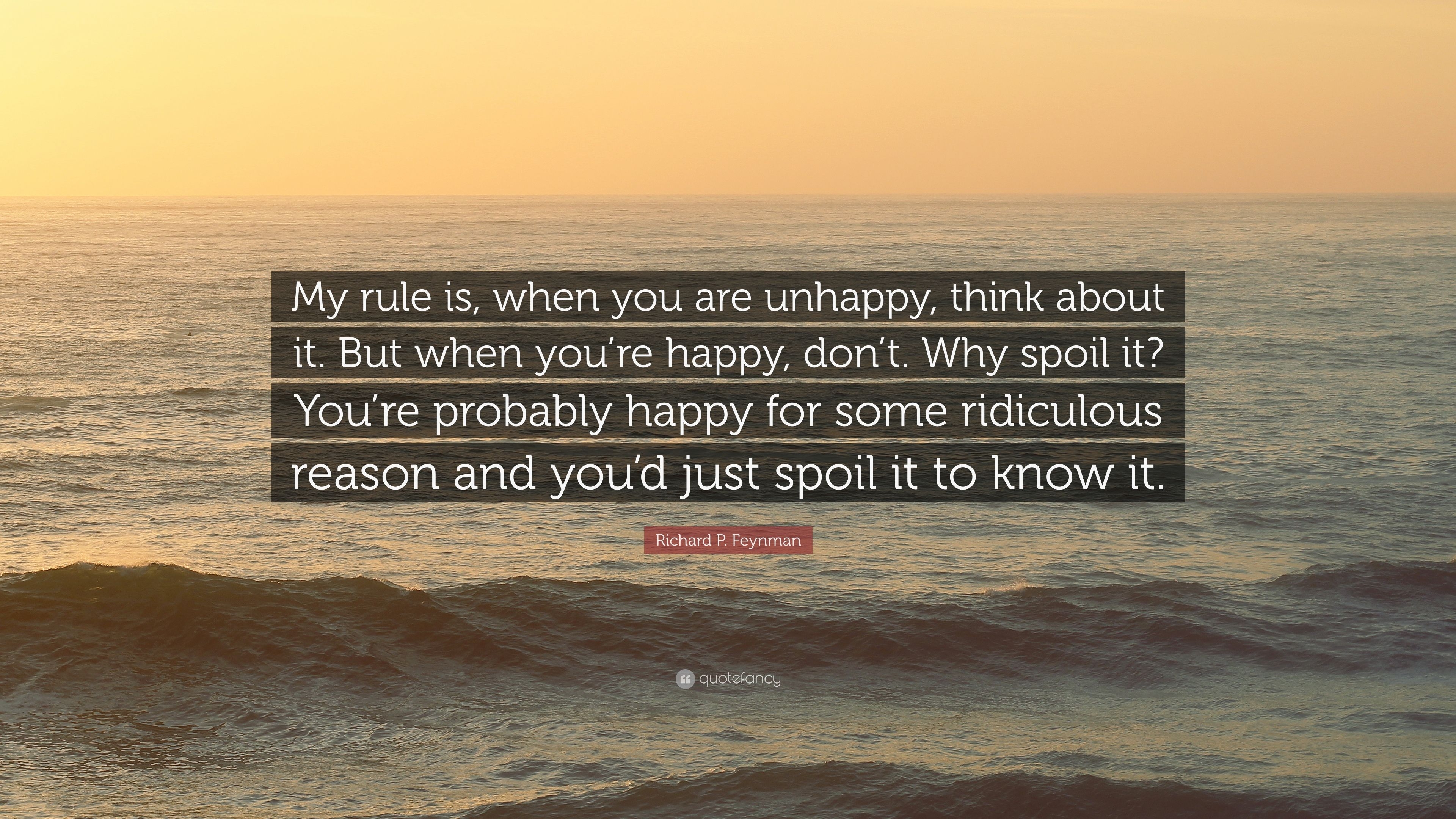 3840x2160 Richard P. Feynman Quote: “My rule is, when you are unhappy, think, Desktop