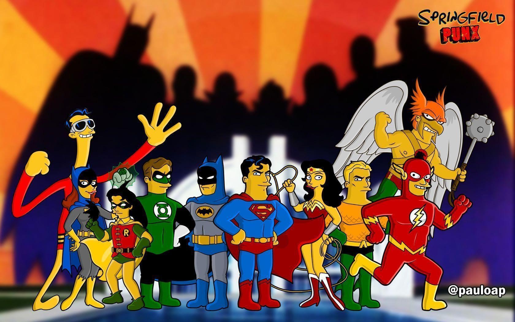 1680x1050 Springfield Punx: DC Comics Heroes Wallpaper, Desktop