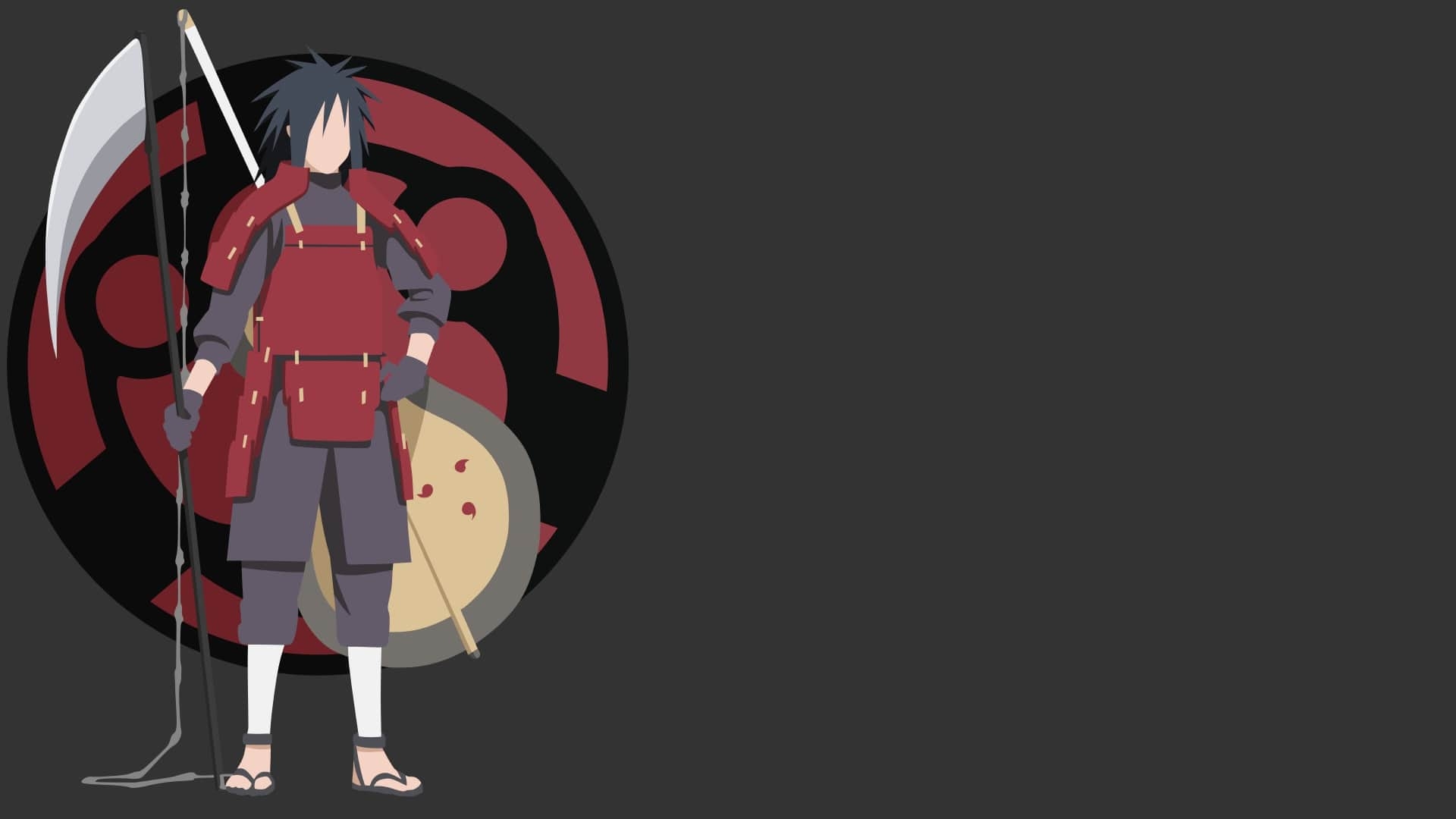 1920x1080 Wallpaper of Anime, Madara Uchiha, Minimalist, Naruto background, Desktop