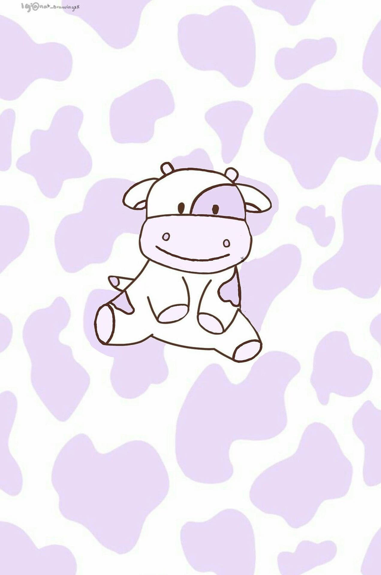 1280x1920 Download Adorable Purple Cow Print, Phone